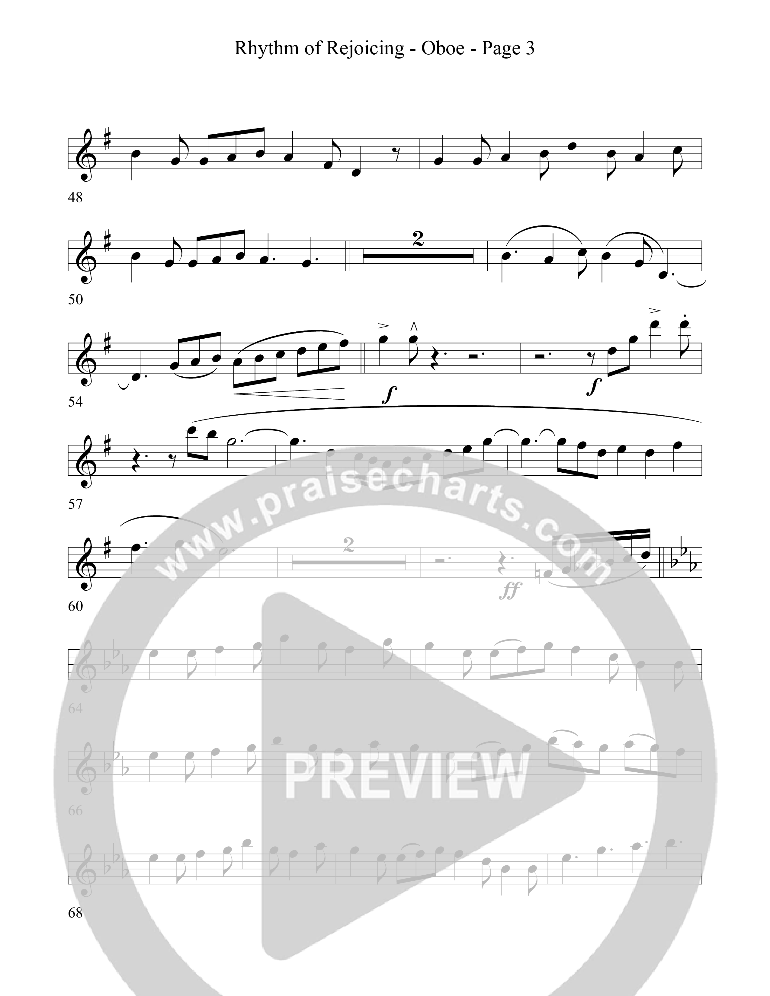 Rhythm Of Rejoicing (with Joy To The World) (Choral Anthem) Oboe (Word Music Choral)