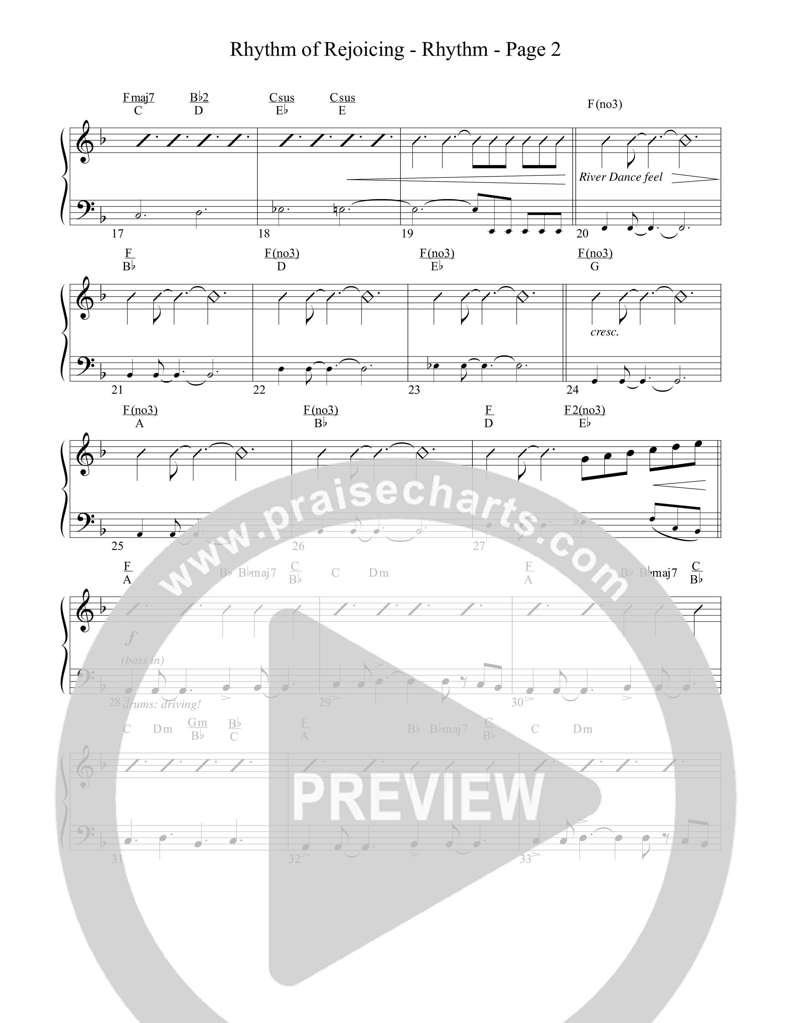 Rhythm Of Rejoicing (with Joy To The World) (Choral Anthem) Rhythm Chart (Word Music Choral)