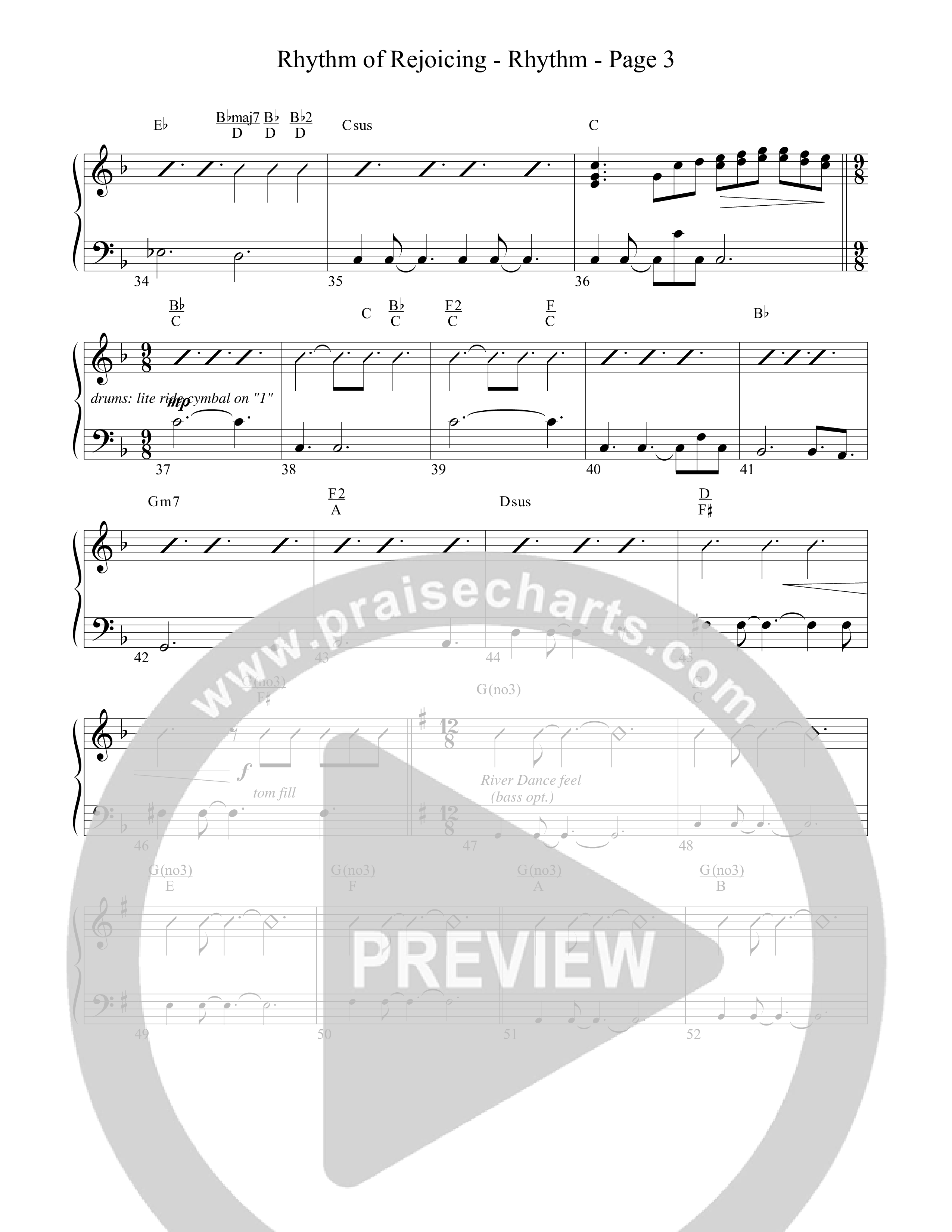 Rhythm Of Rejoicing (with Joy To The World) (Choral Anthem) Rhythm Chart (Word Music Choral)