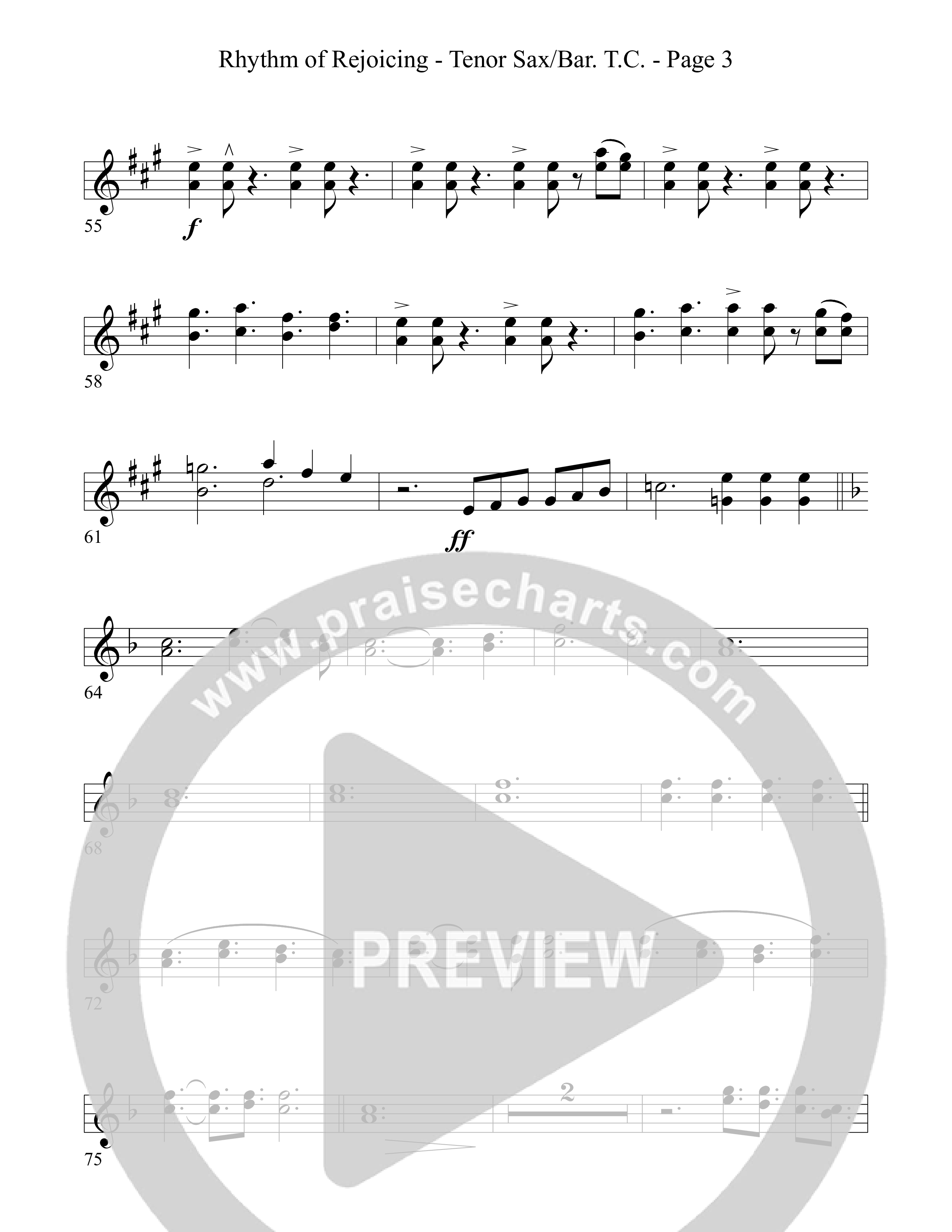 Rhythm Of Rejoicing (with Joy To The World) (Choral Anthem) Tenor Sax/Baritone T.C. (Word Music Choral)