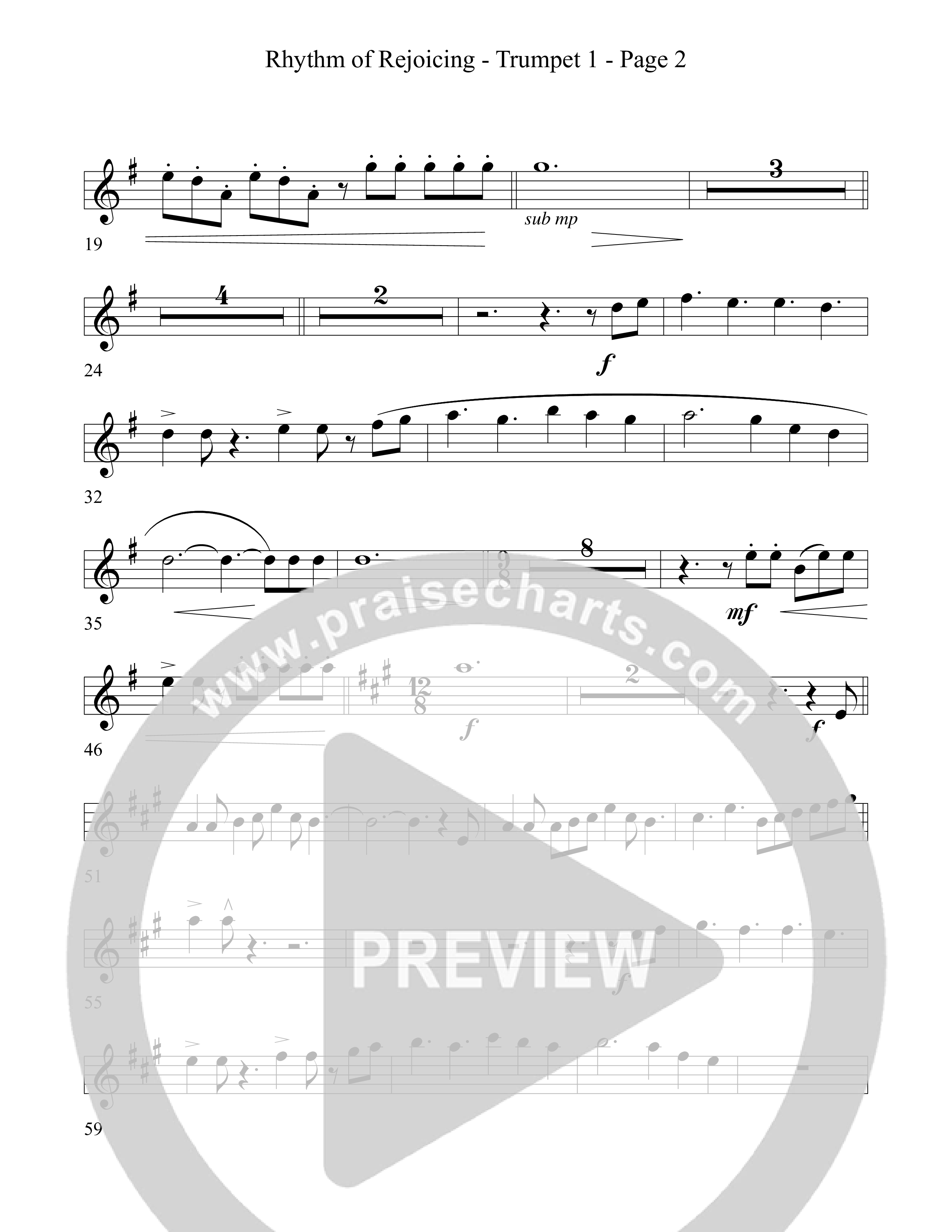 Rhythm Of Rejoicing (with Joy To The World) (Choral Anthem) Trumpet 1 (Word Music Choral)