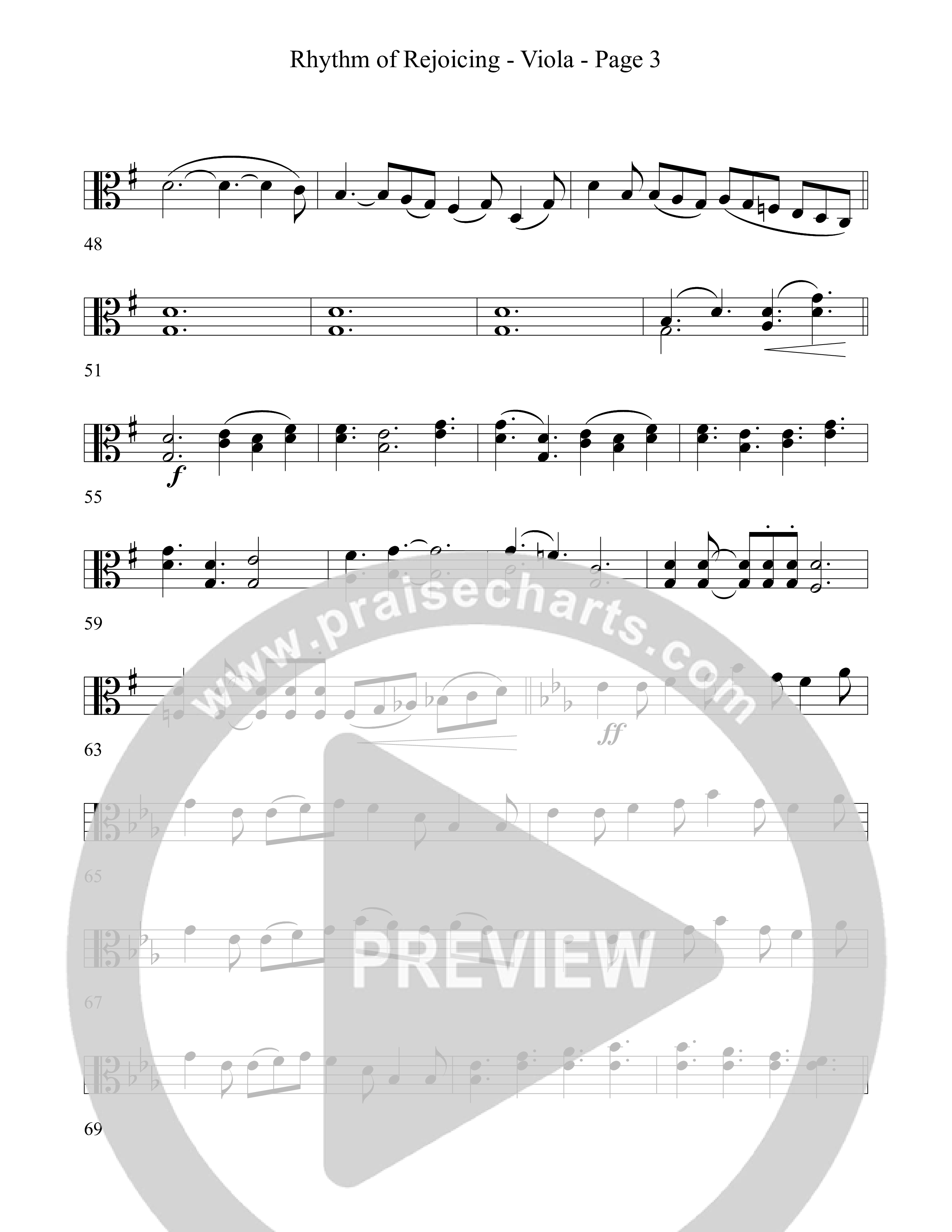 Rhythm Of Rejoicing (with Joy To The World) (Choral Anthem) Viola (Word Music Choral)