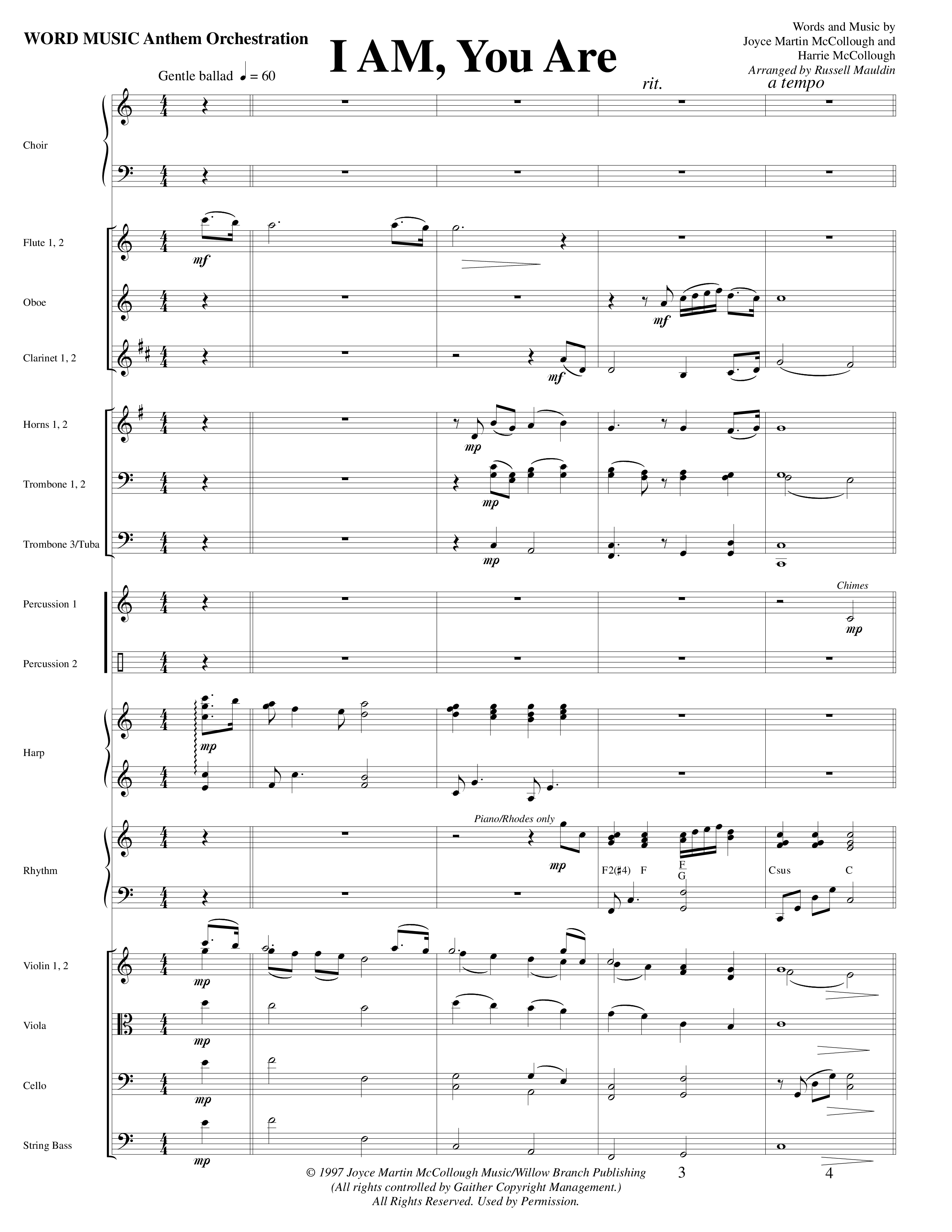 I AM You Are (Choral Anthem SATB) Conductor's Score (Word Music Choral / Arr. Russell Mauldin)