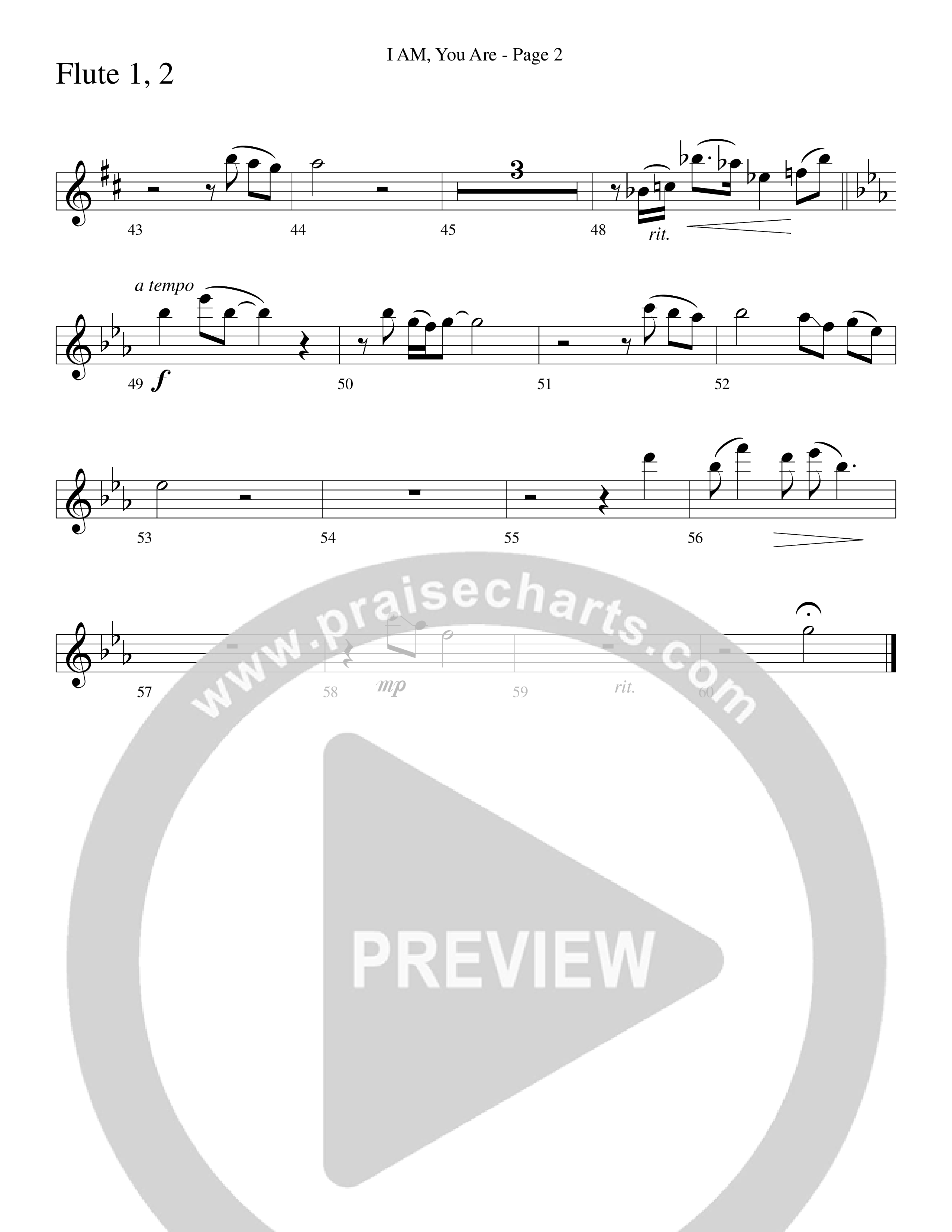 I AM You Are (Choral Anthem SATB) Flute 1/2 (Word Music Choral / Arr. Russell Mauldin)