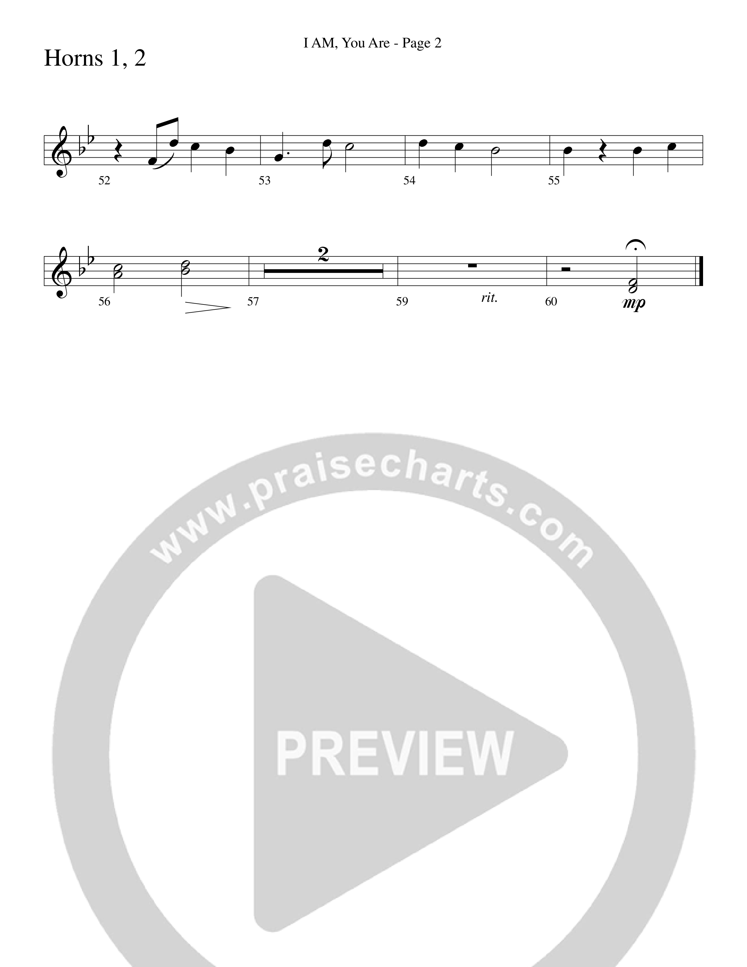 I AM You Are (Choral Anthem SATB) French Horn 1/2 (Word Music Choral / Arr. Russell Mauldin)