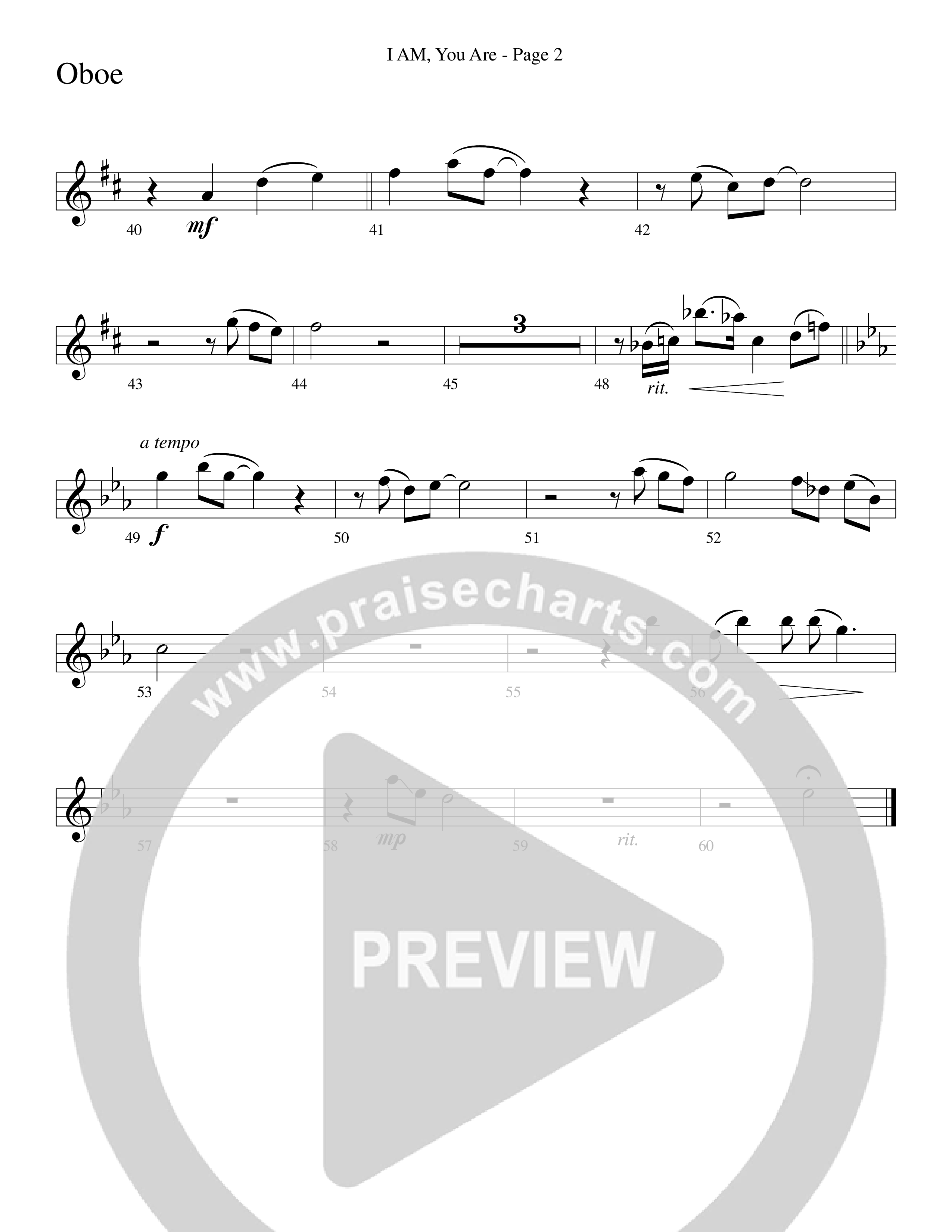 I AM You Are (Choral Anthem SATB) Oboe (Word Music Choral / Arr. Russell Mauldin)