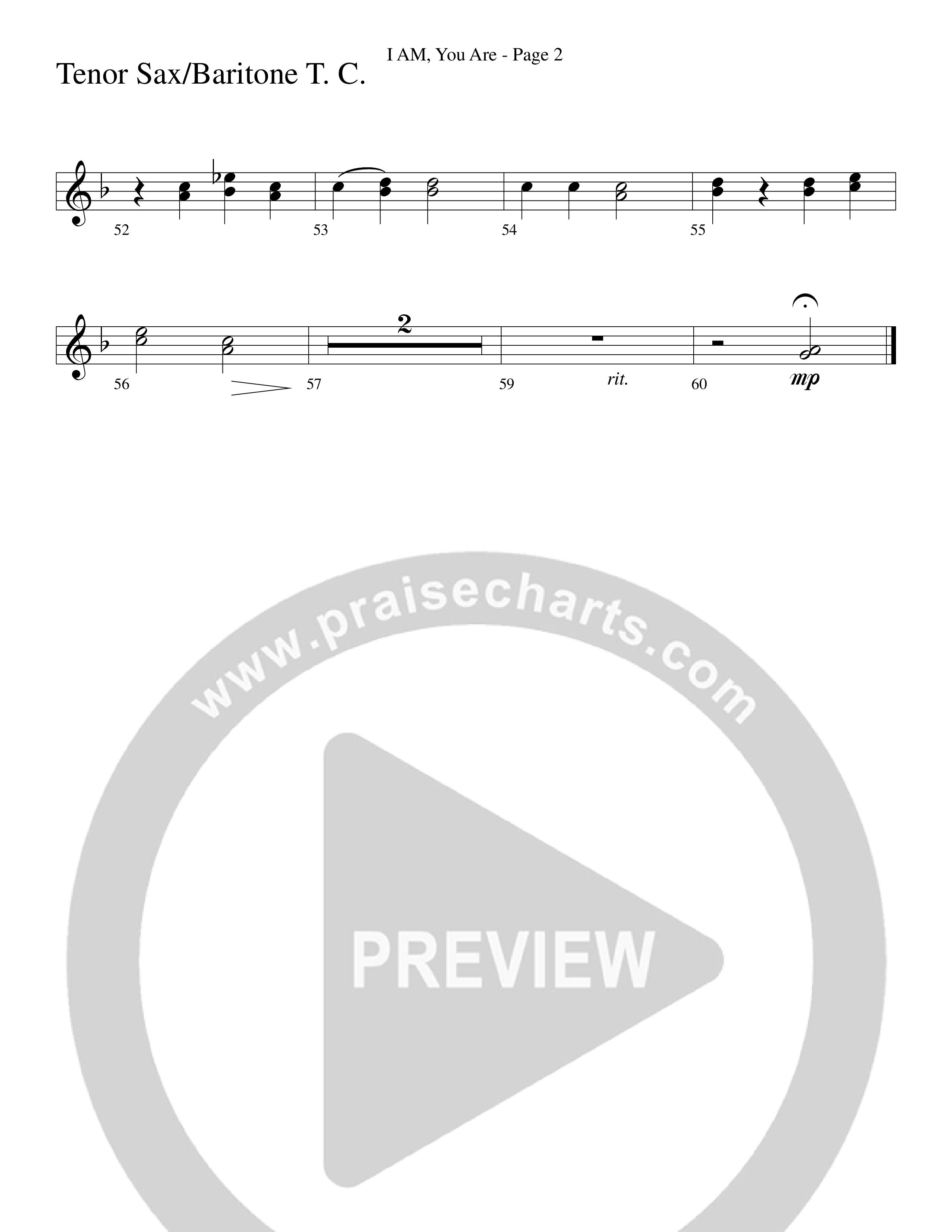 I AM You Are (Choral Anthem SATB) Tenor Sax/Baritone T.C. (Word Music Choral / Arr. Russell Mauldin)