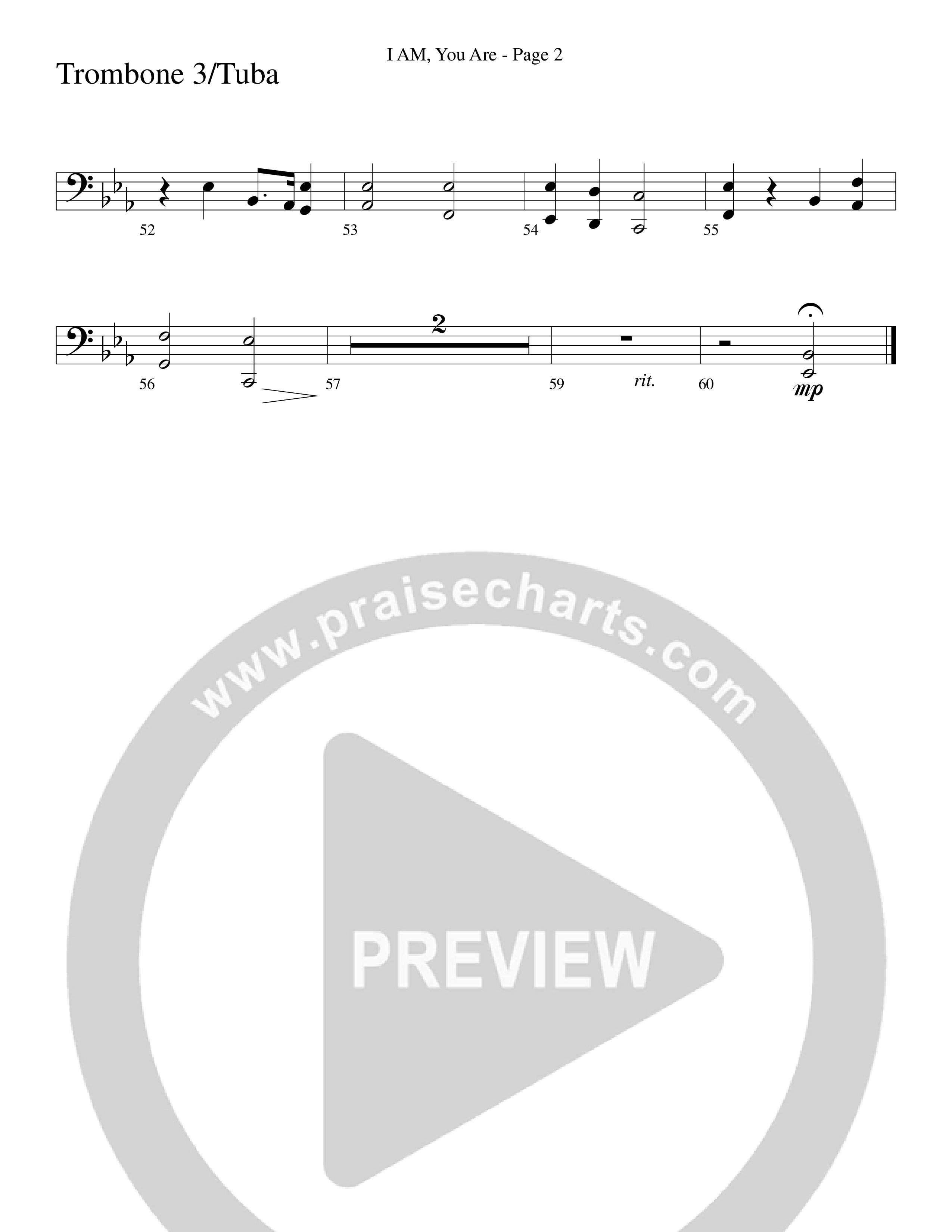 I AM You Are (Choral Anthem SATB) Trombone 3/Tuba (Word Music Choral / Arr. Russell Mauldin)