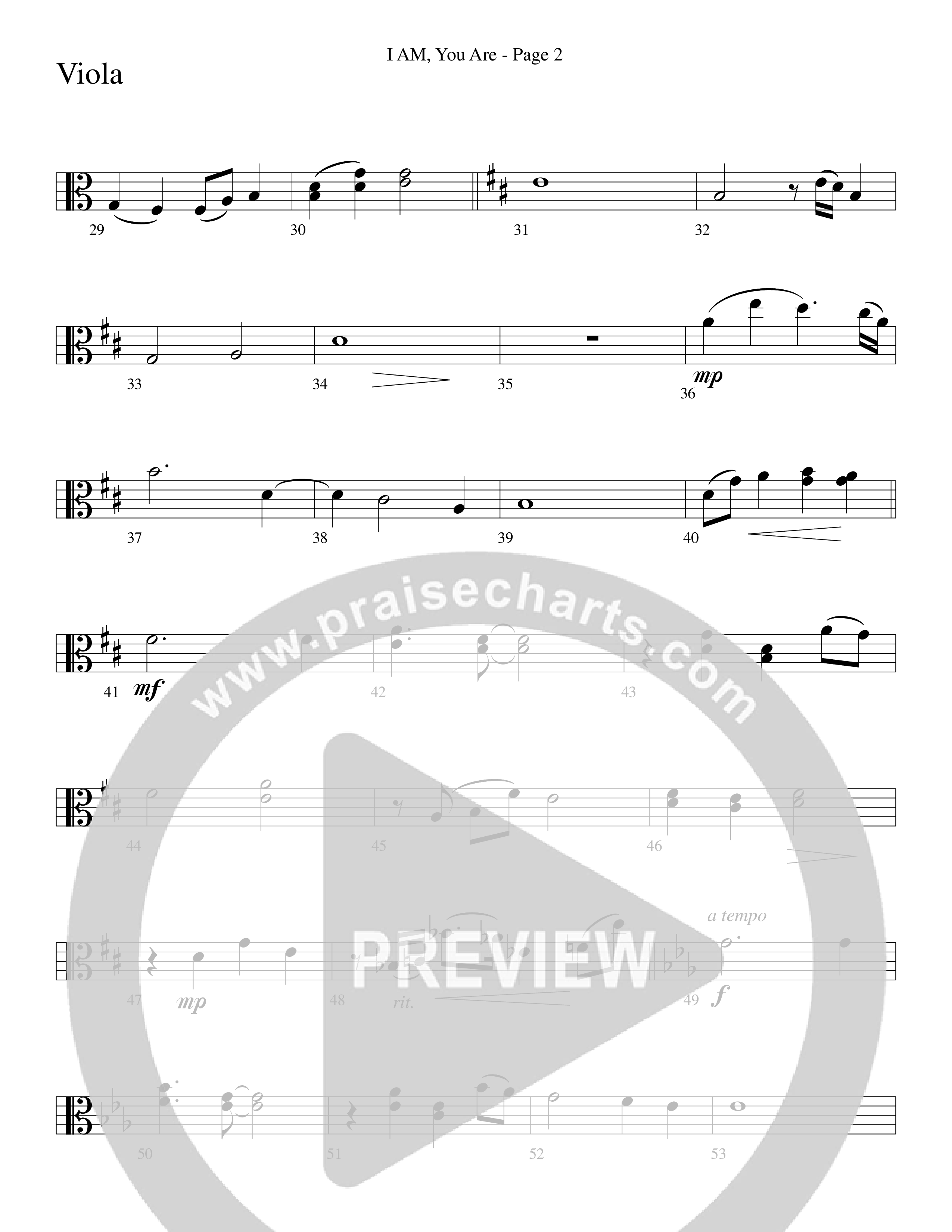 I AM You Are (Choral Anthem SATB) Viola (Word Music Choral / Arr. Russell Mauldin)