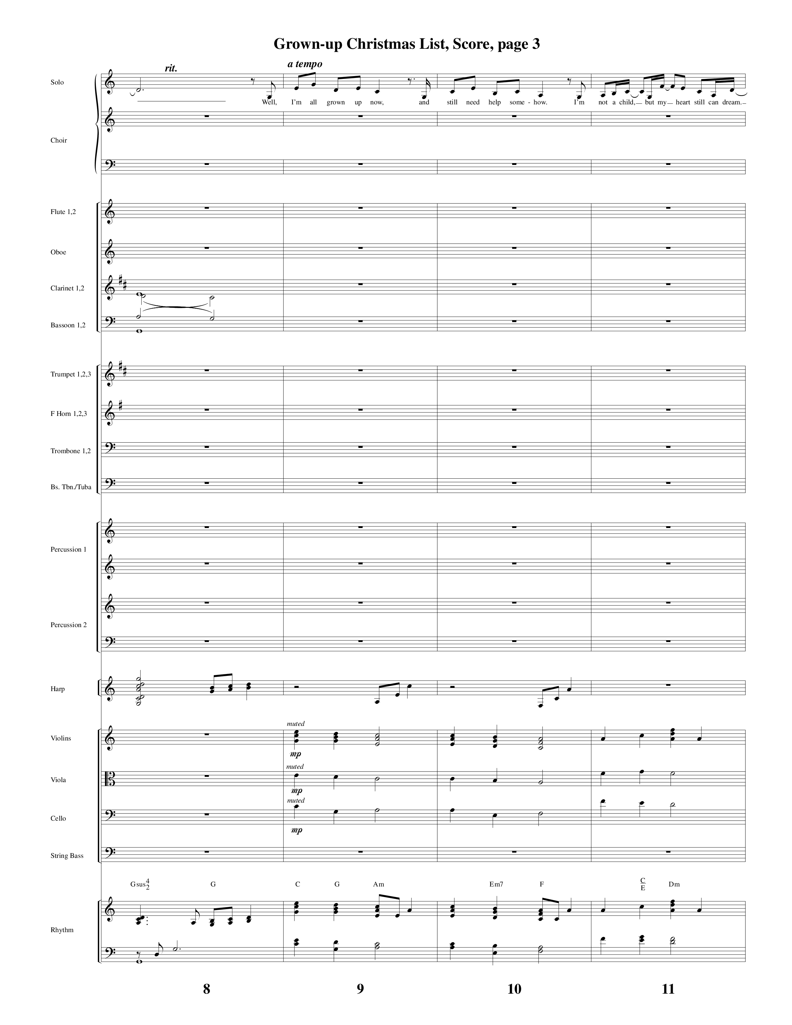 Grown Up Christmas List (Choral Anthem SATB) Conductor's Score (Word Music Choral / Arr. David Clydesdale)