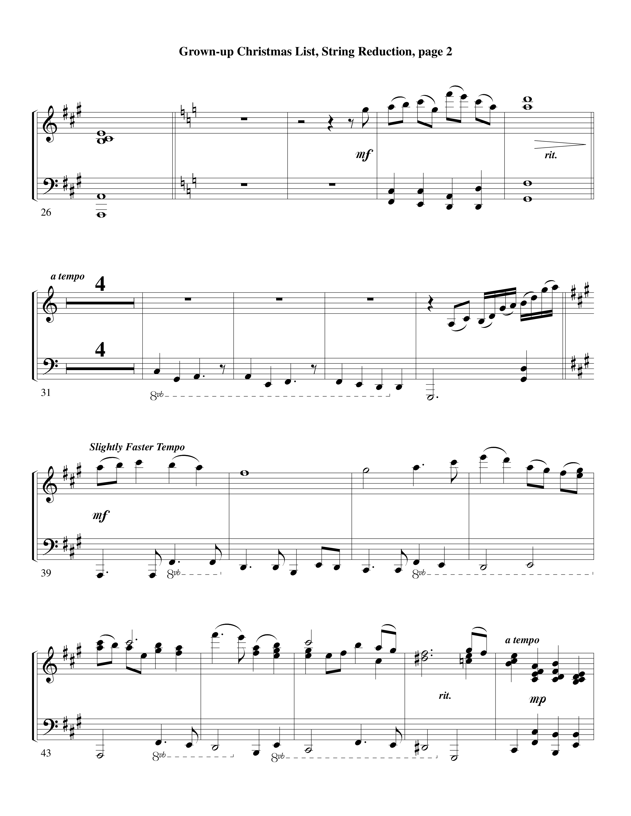 Grown Up Christmas List (Choral Anthem SATB) String Reduction (Word Music Choral / Arr. David Clydesdale)