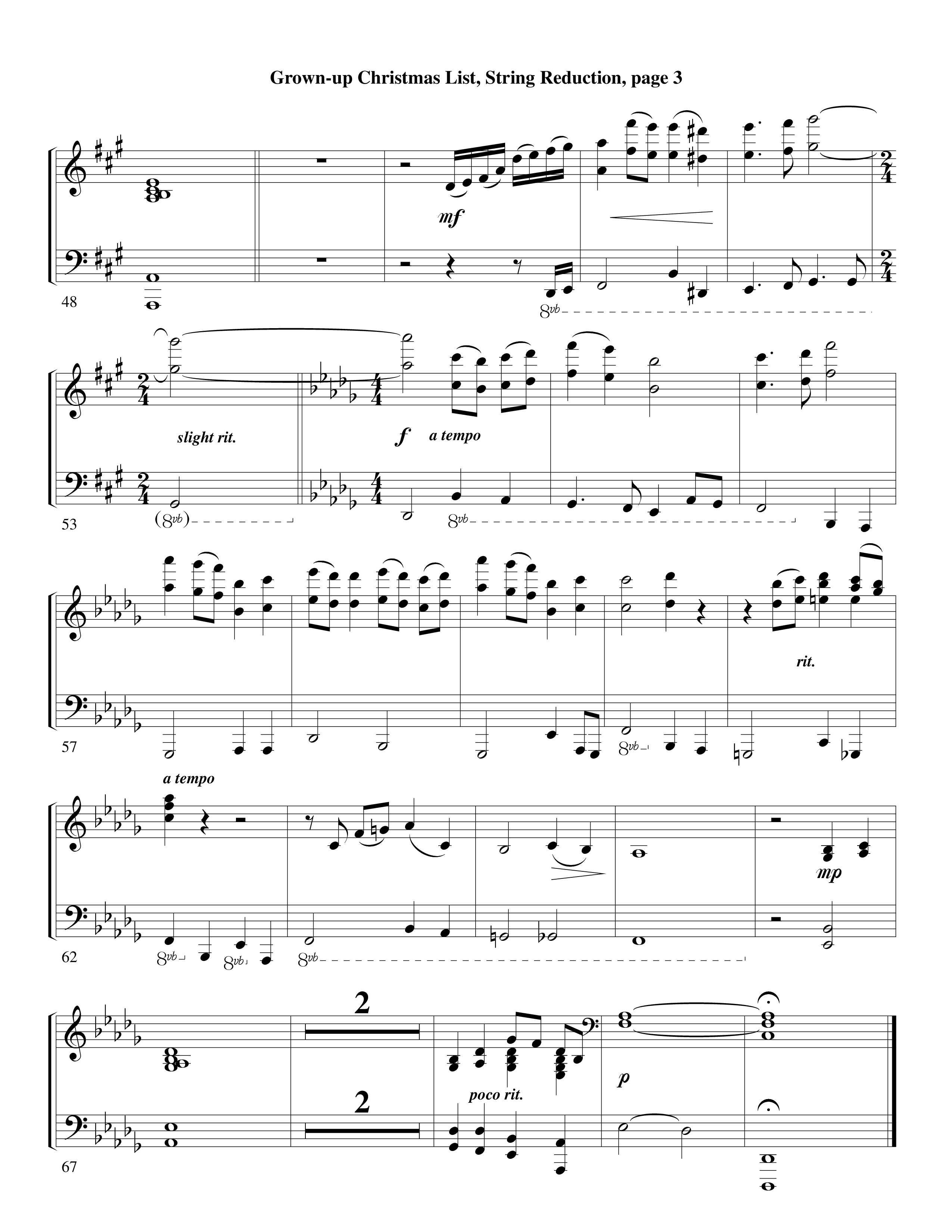 Grown Up Christmas List (Choral Anthem SATB) String Reduction (Word Music Choral / Arr. David Clydesdale)