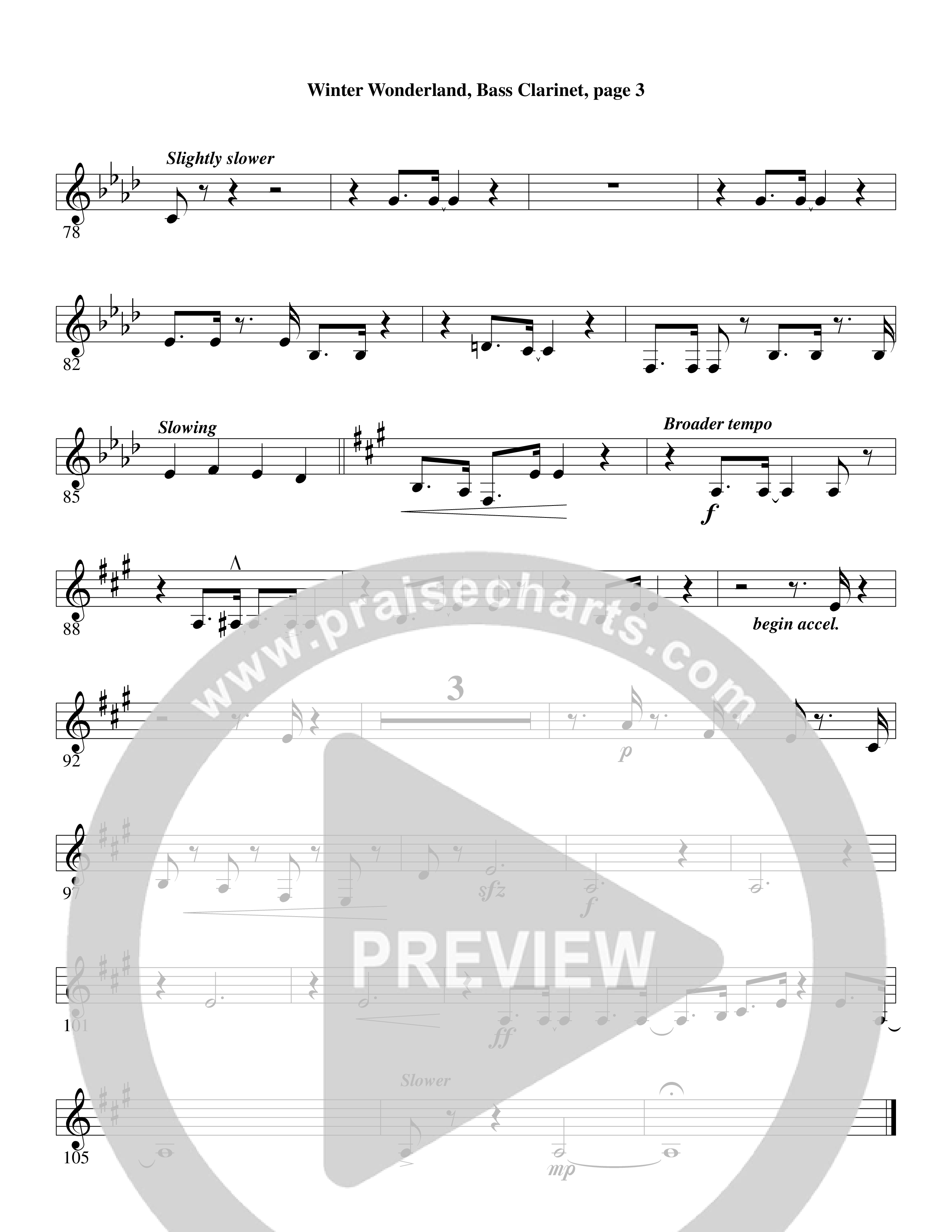 Winter Wonderland (with Let It Snow) (Choral Anthem SATB) Bass Clarinet (Word Music Choral / Arr. David Clydesdale)