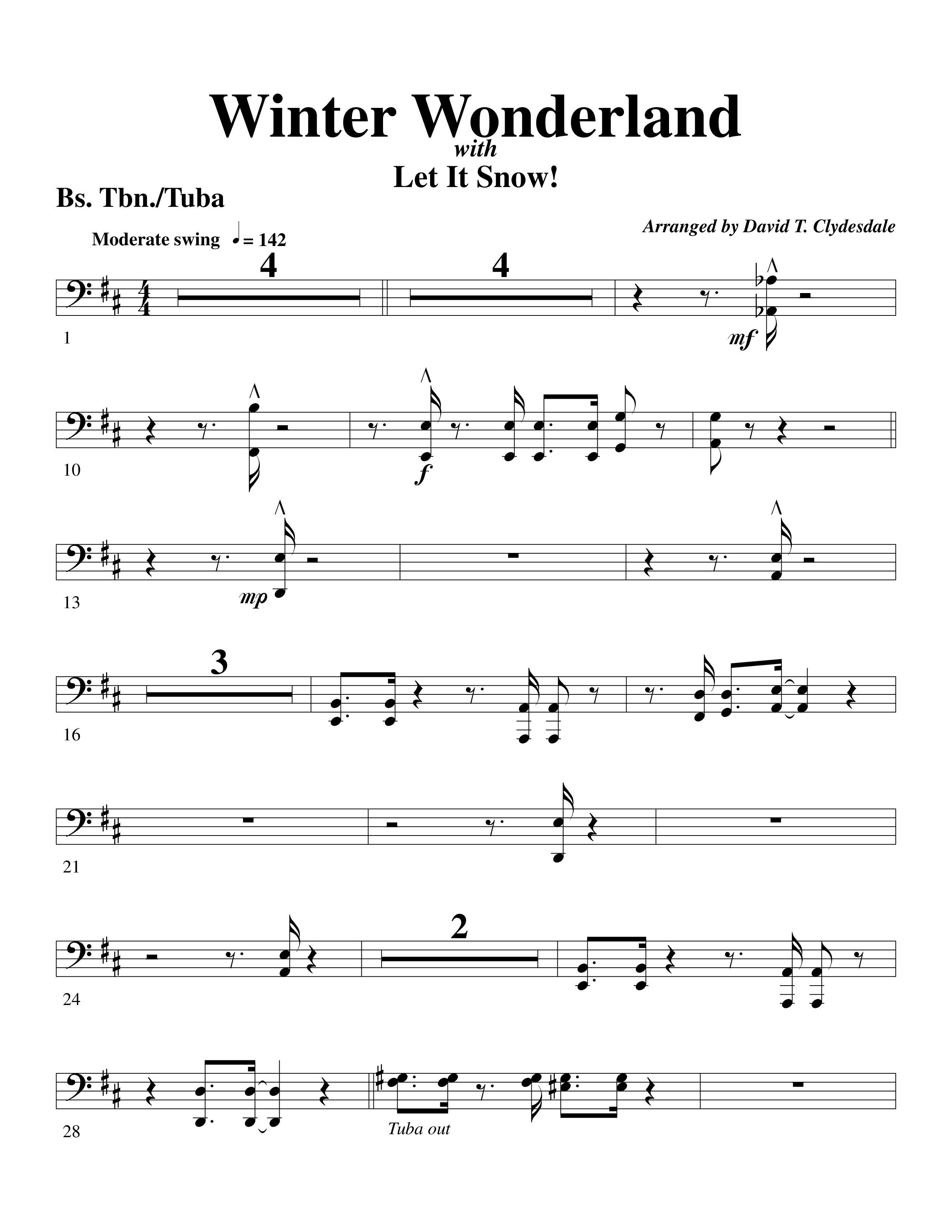 Winter Wonderland (with Let It Snow) (Choral Anthem SATB) Orchestration (Word Music Choral / Arr. David Clydesdale)