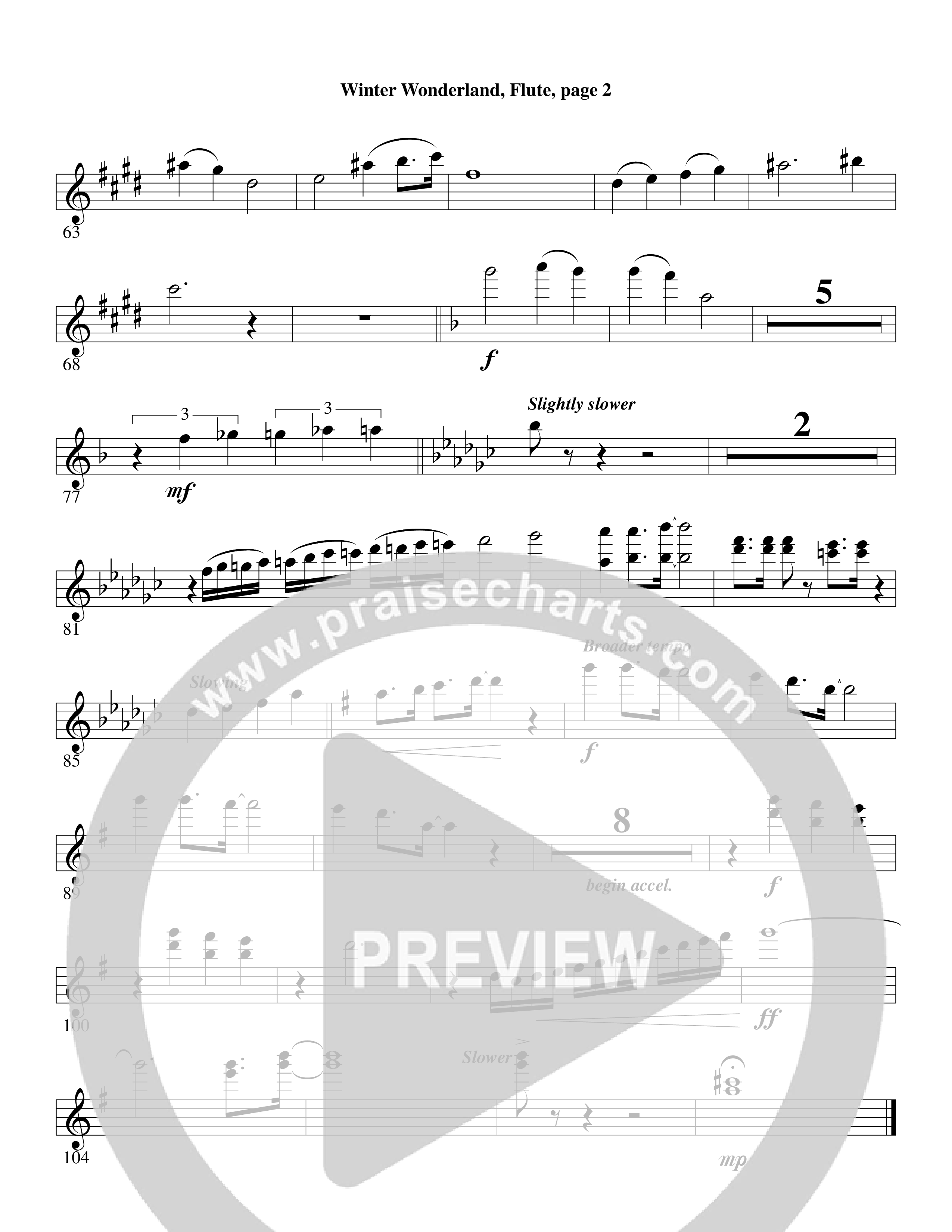 Winter Wonderland (with Let It Snow) (Choral Anthem SATB) Flute (Word Music Choral / Arr. David Clydesdale)