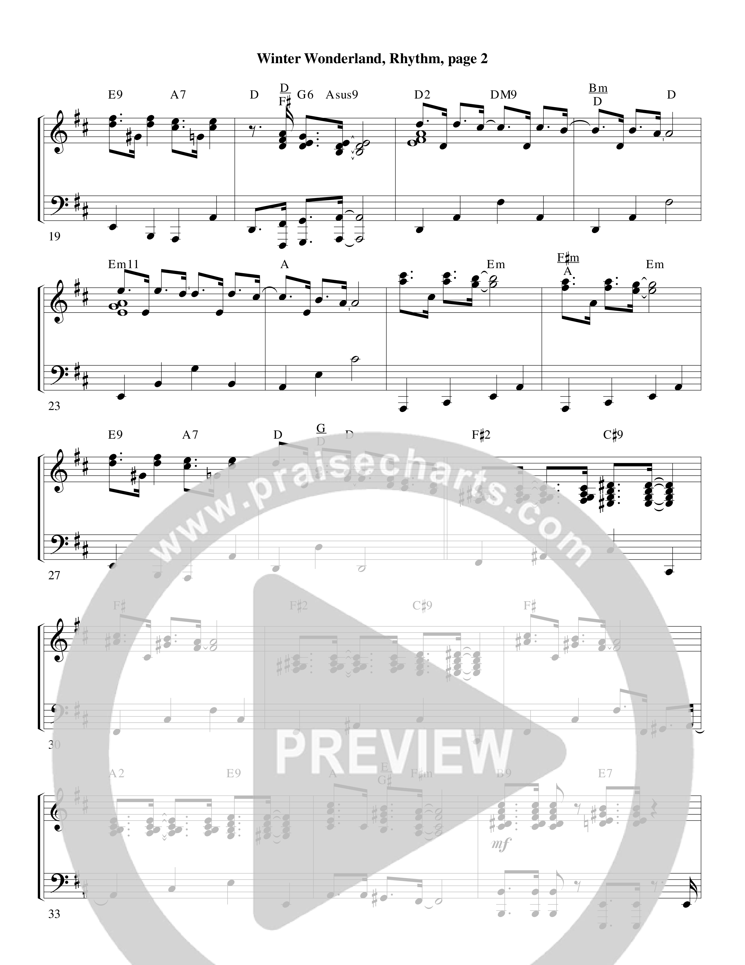 Winter Wonderland (with Let It Snow) (Choral Anthem SATB) Rhythm Chart (Word Music Choral / Arr. David Clydesdale)
