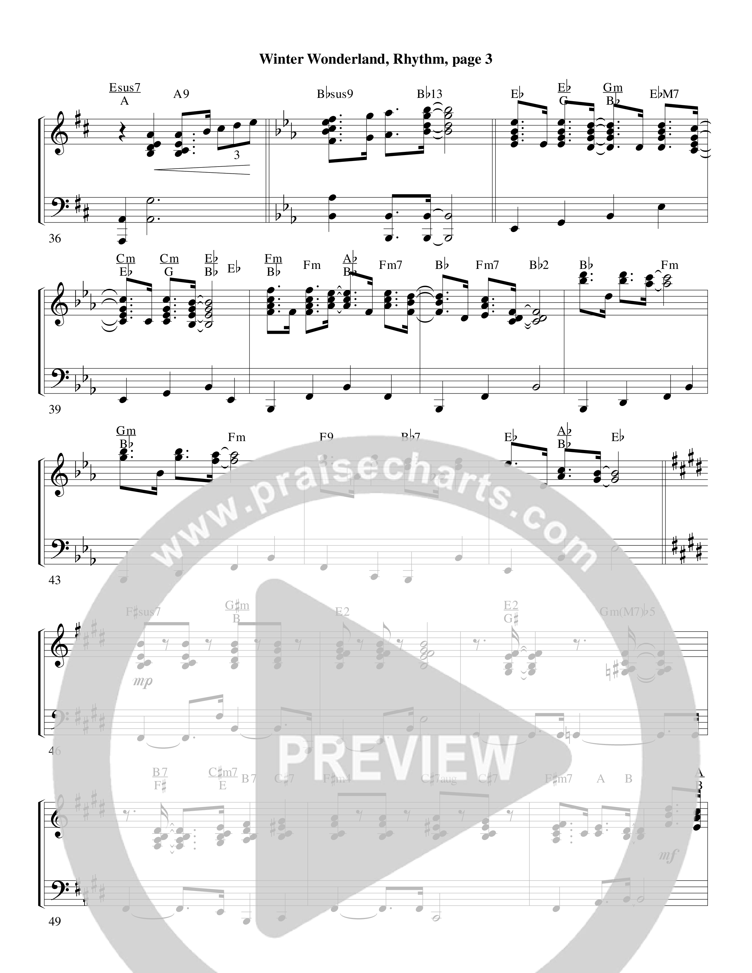 Winter Wonderland (with Let It Snow) (Choral Anthem SATB) Rhythm Chart (Word Music Choral / Arr. David Clydesdale)