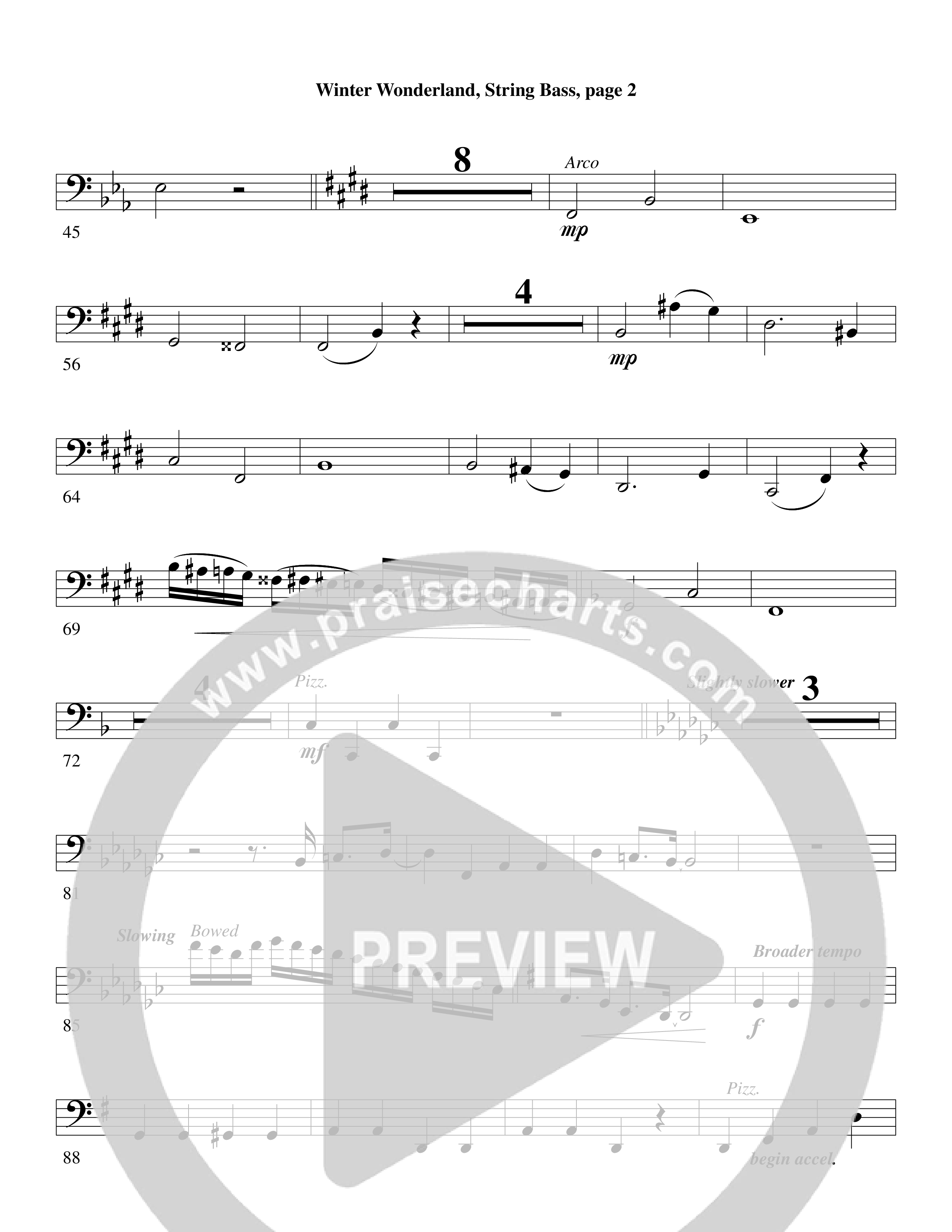 Winter Wonderland (with Let It Snow) (Choral Anthem SATB) String Bass (Word Music Choral / Arr. David Clydesdale)