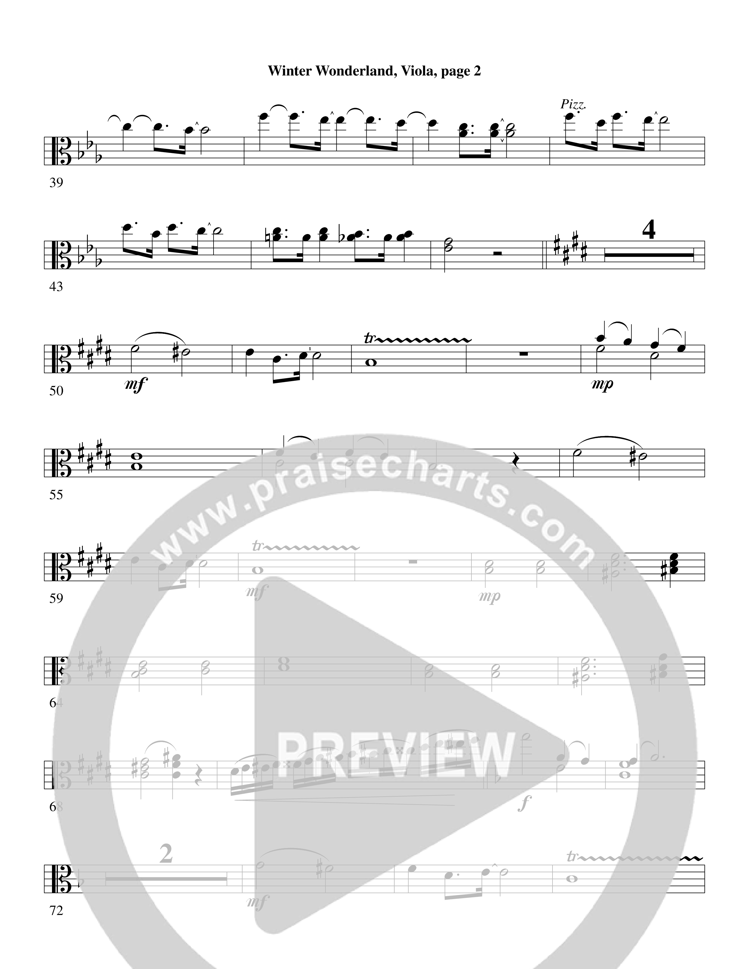 Winter Wonderland (with Let It Snow) (Choral Anthem SATB) Viola (Word Music Choral / Arr. David Clydesdale)
