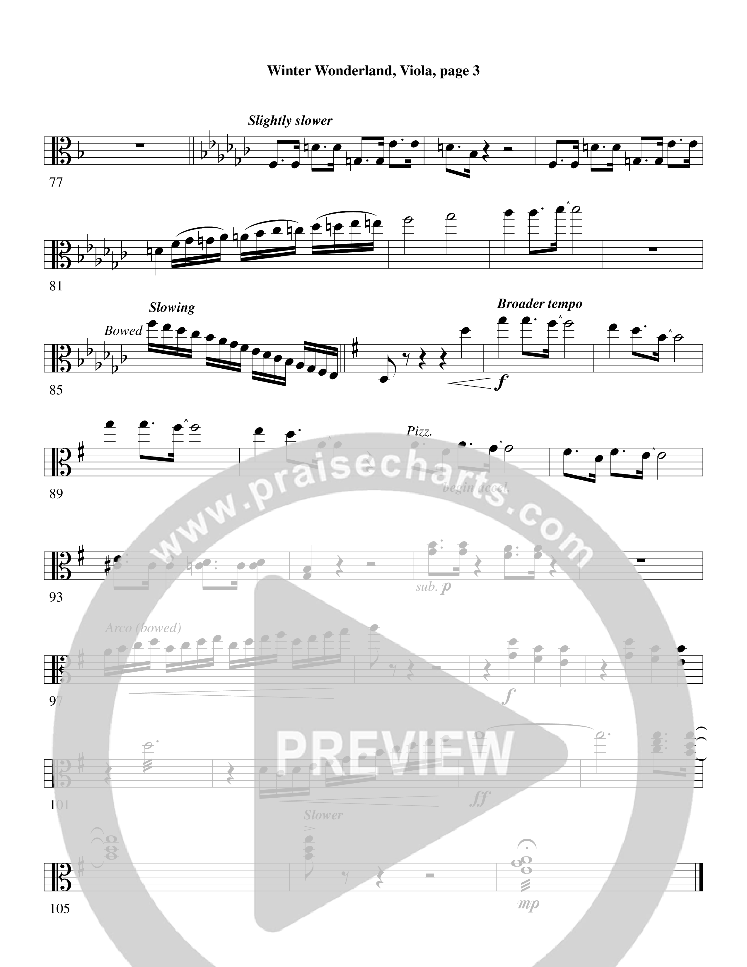 Winter Wonderland (with Let It Snow) (Choral Anthem SATB) Viola (Word Music Choral / Arr. David Clydesdale)