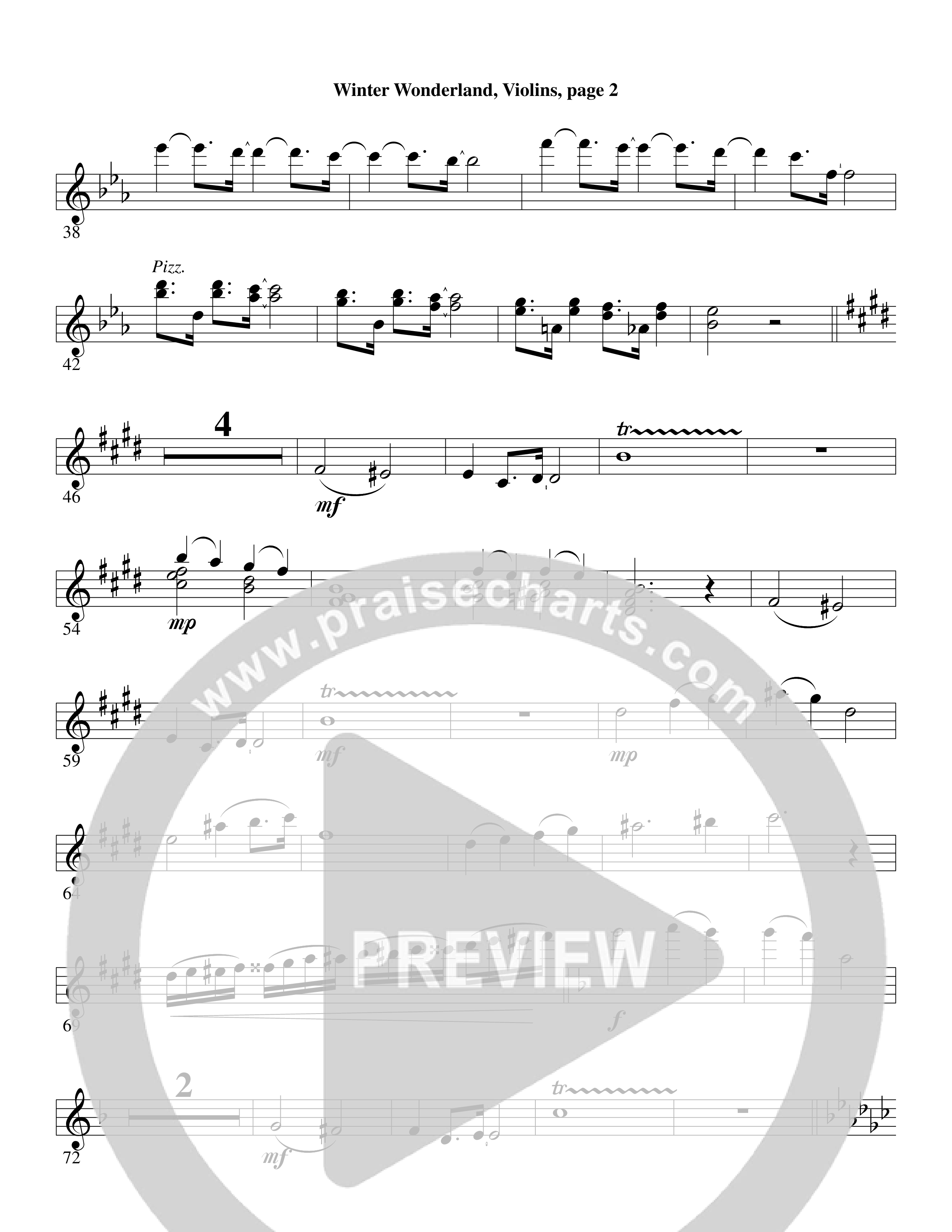 Winter Wonderland (with Let It Snow) (Choral Anthem SATB) Violins (Word Music Choral / Arr. David Clydesdale)