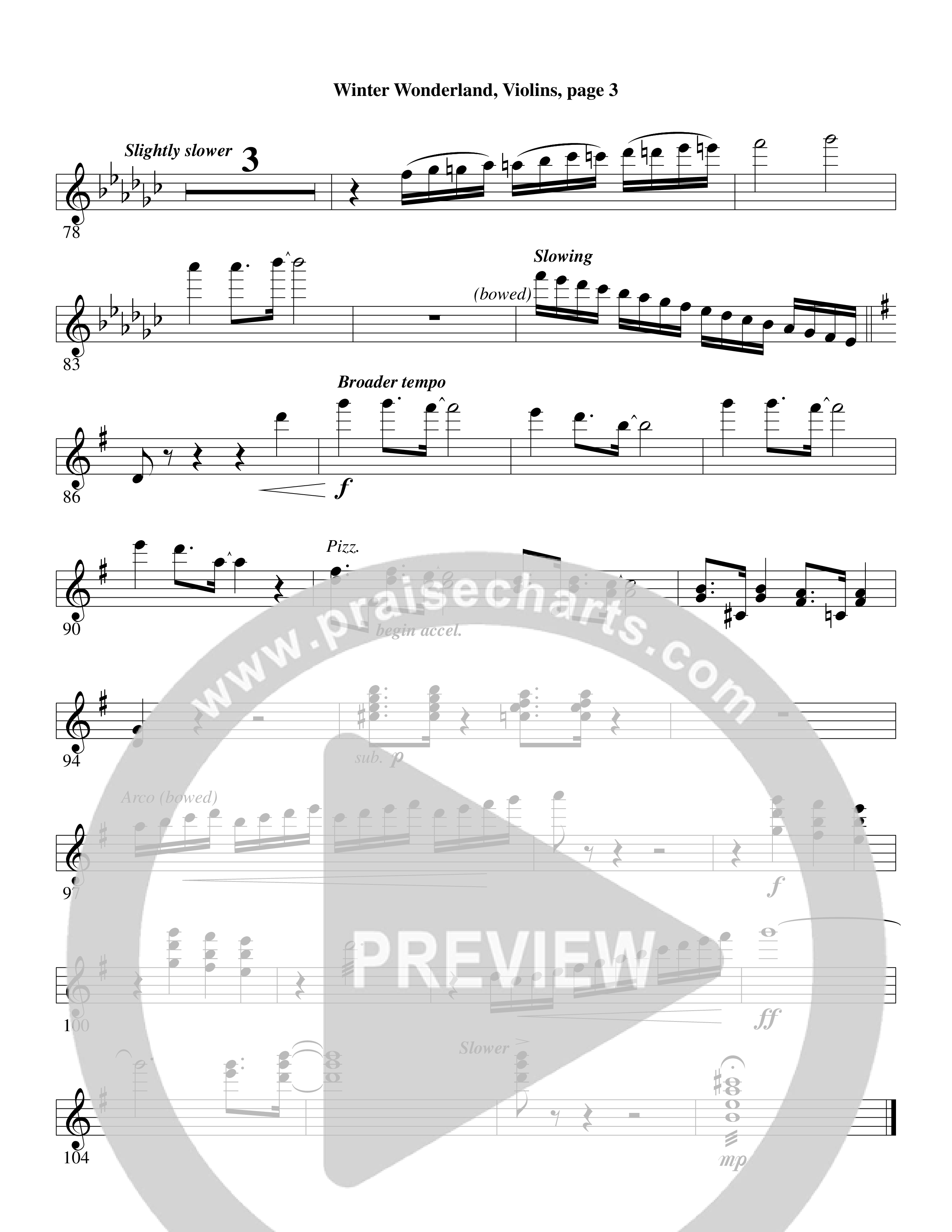 Winter Wonderland (with Let It Snow) (Choral Anthem SATB) Violins (Word Music Choral / Arr. David Clydesdale)