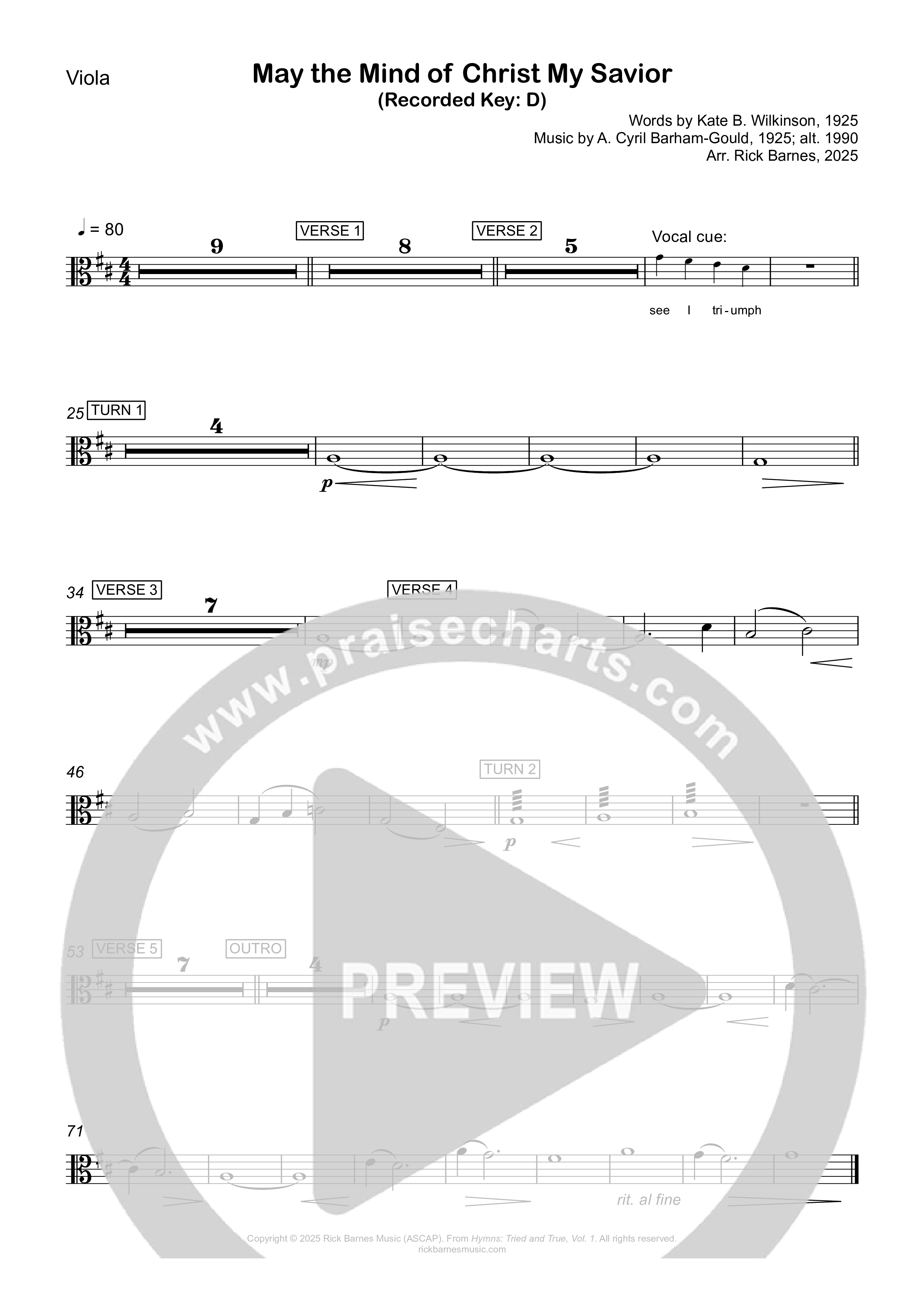 May The Mind Of Christ My Savior String Pack (Rick Barnes)