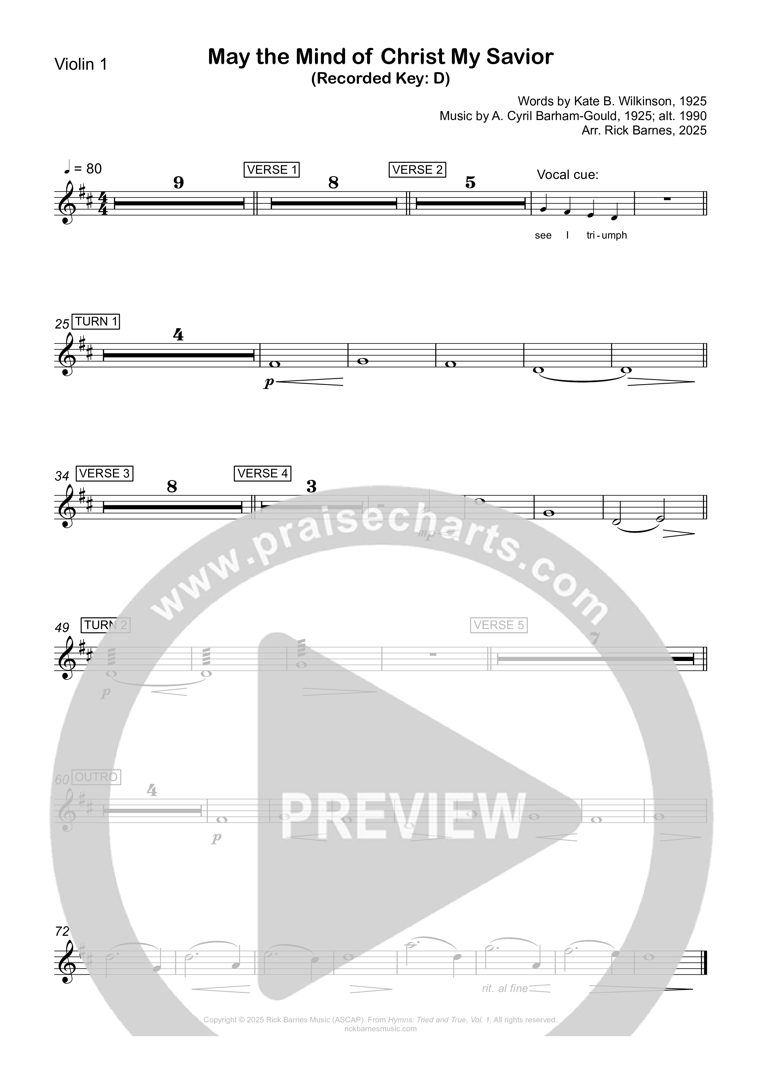 May The Mind Of Christ My Savior String Pack (Rick Barnes)