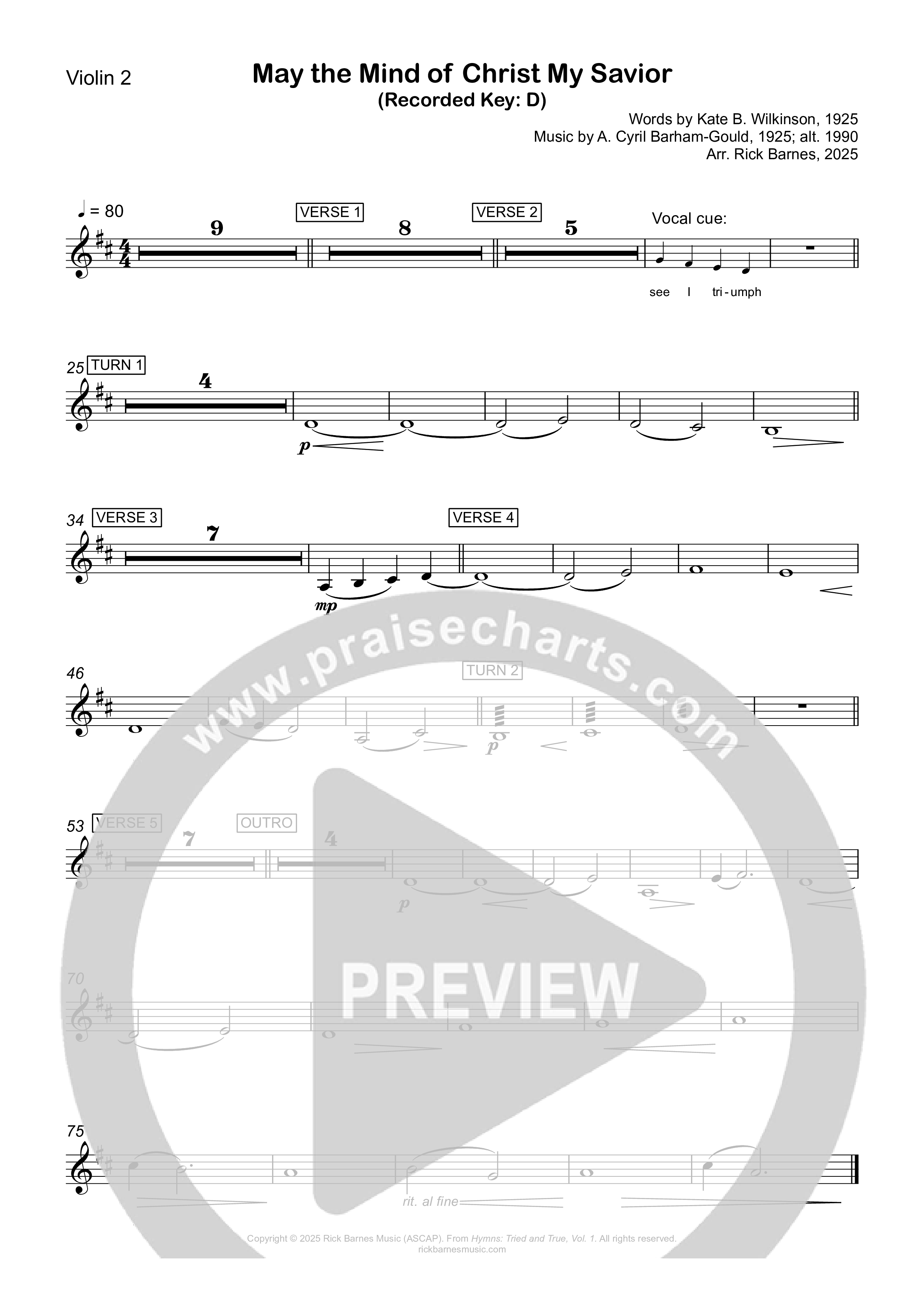 May The Mind Of Christ My Savior String Pack (Rick Barnes)