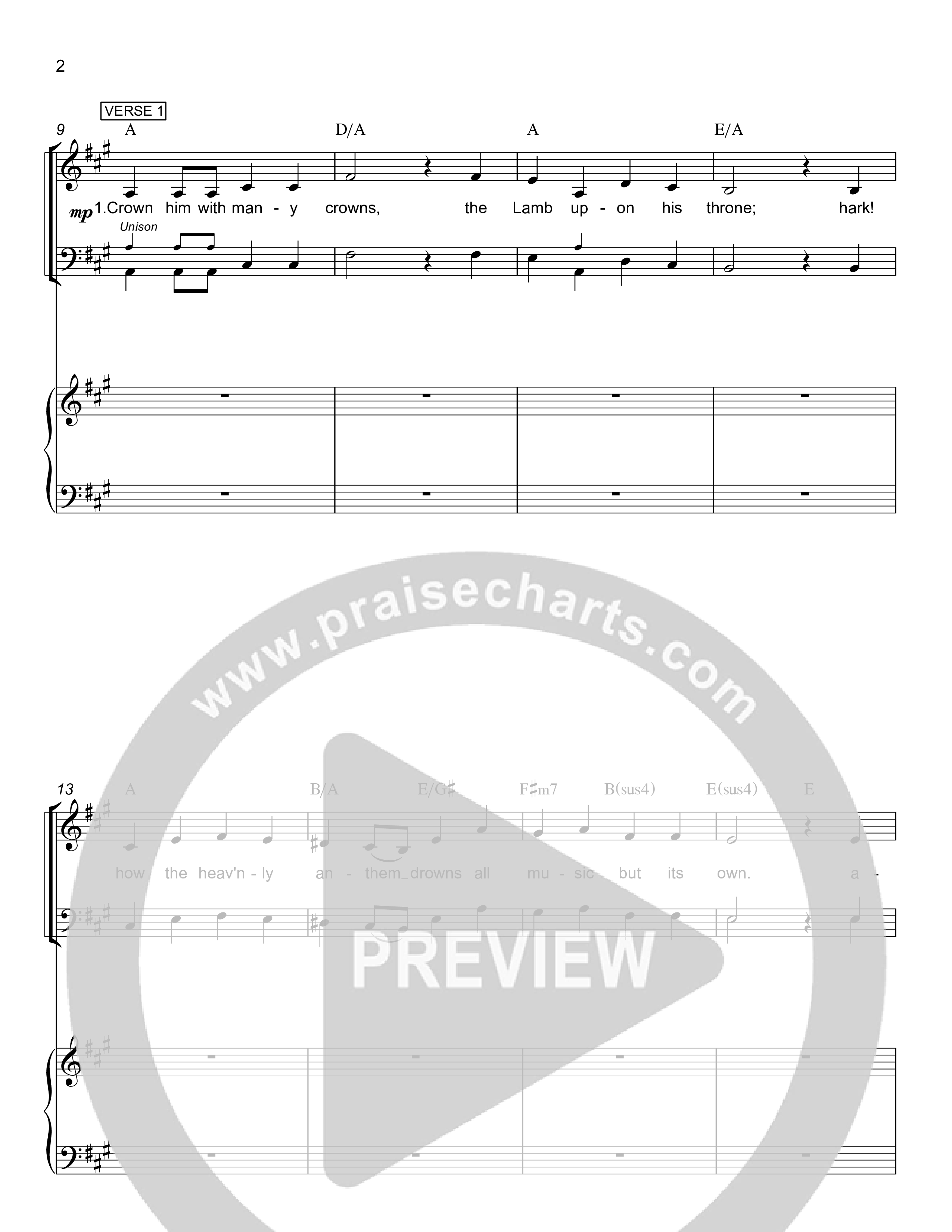 Crown Him With Many Crowns Piano/Vocal Pack (Rick Barnes)