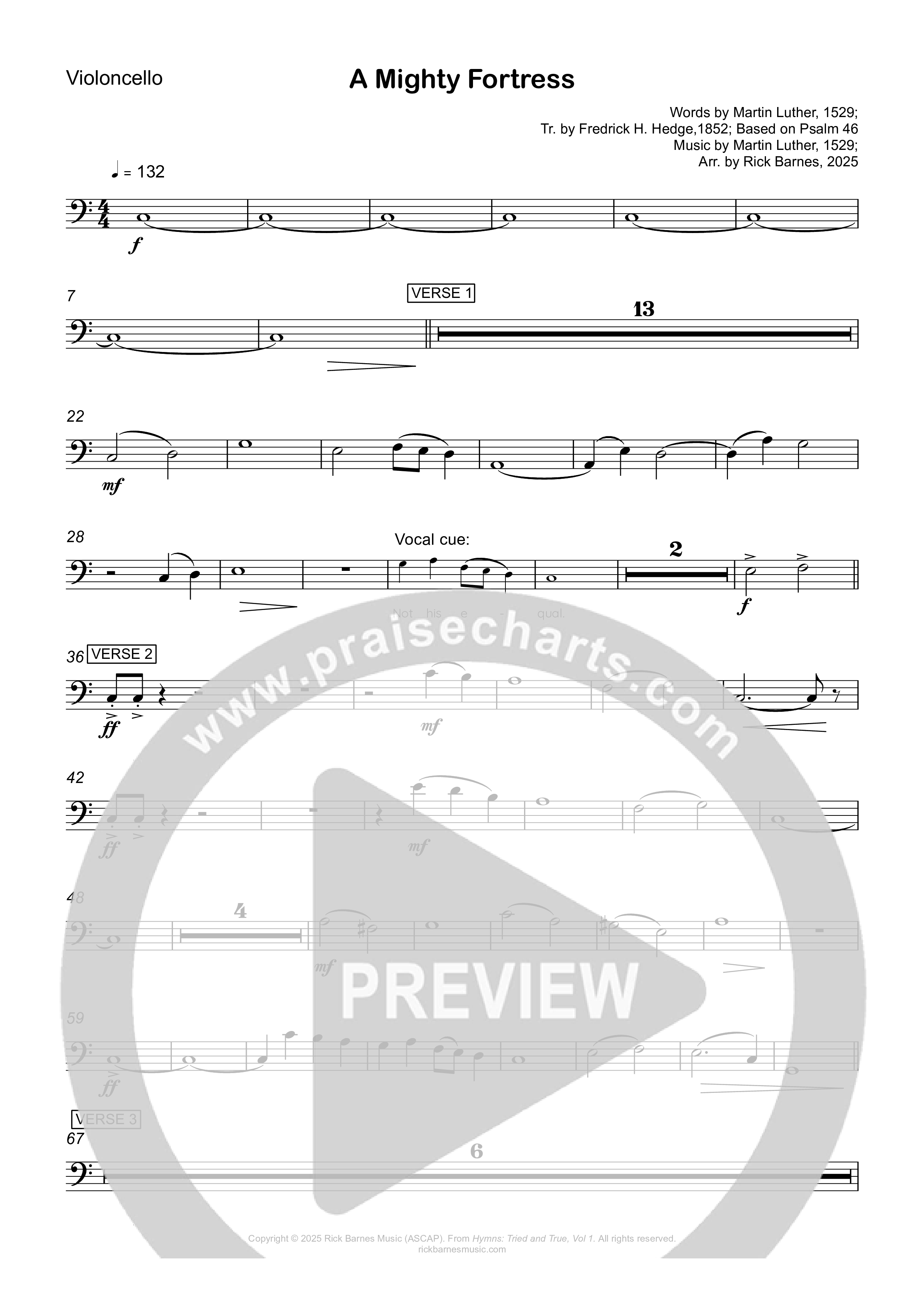 A Mighty Fortress Violincello (Rick Barnes)