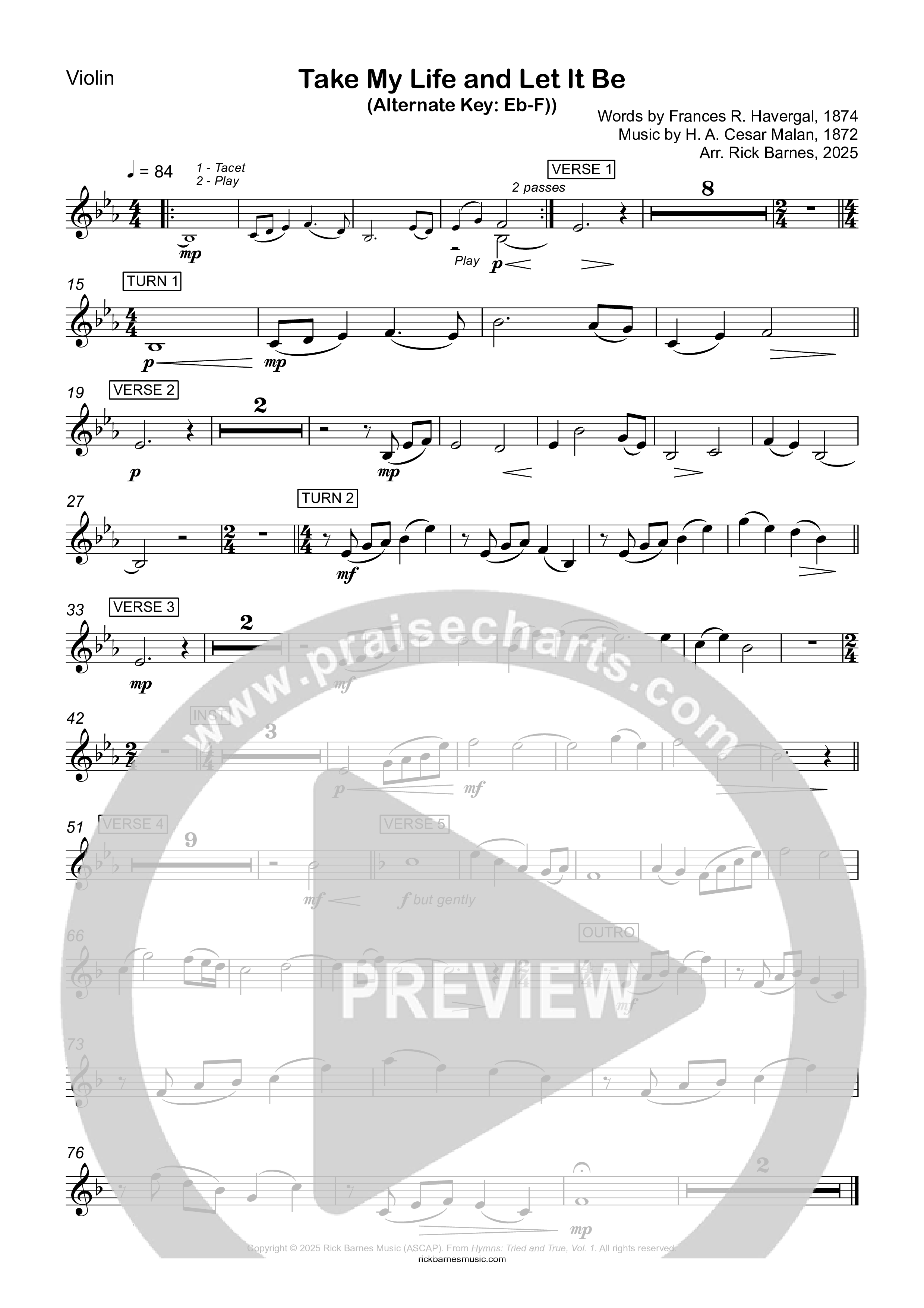 Take My Life And Let It Be String Pack (Rick Barnes)