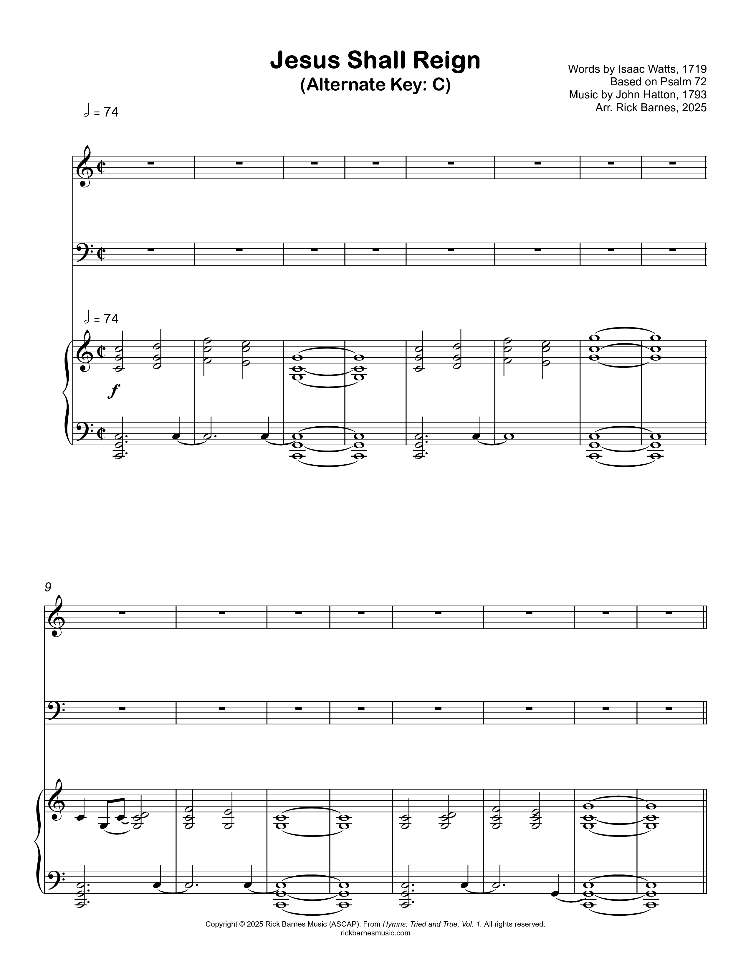 Jesus Shall Reign Piano/Vocal Pack (Rick Barnes)