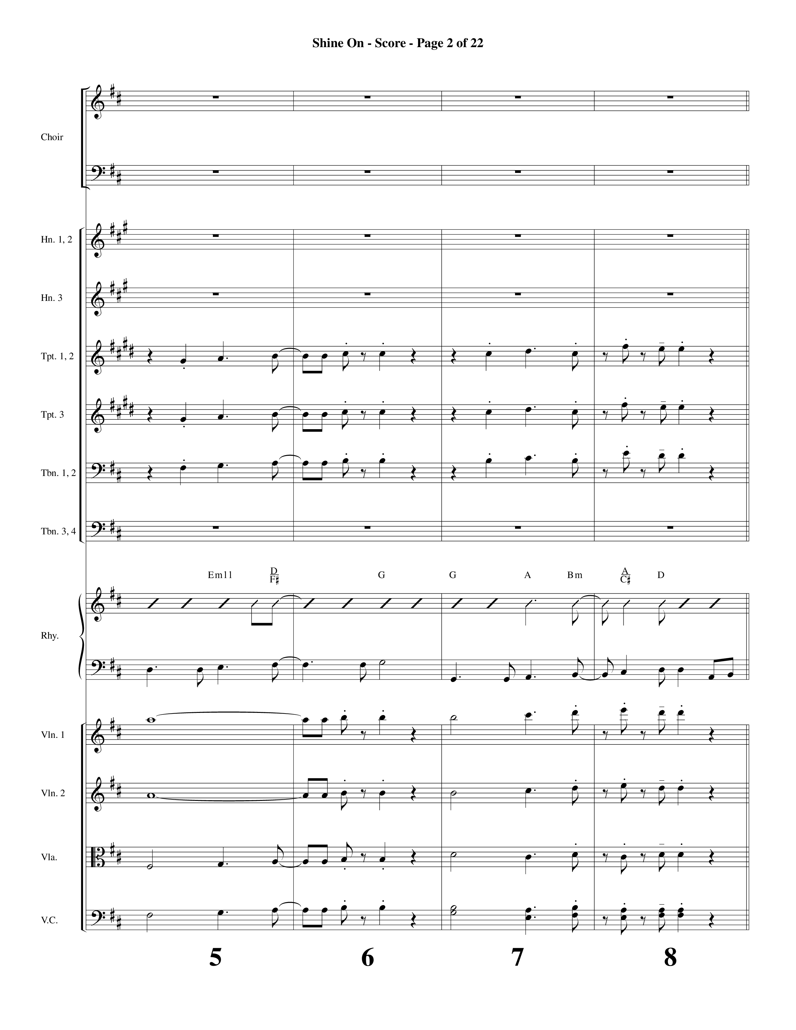 Shine On (Choral Anthem SATB) Orchestration (Word Music Choral / Arr. Lari Goss)