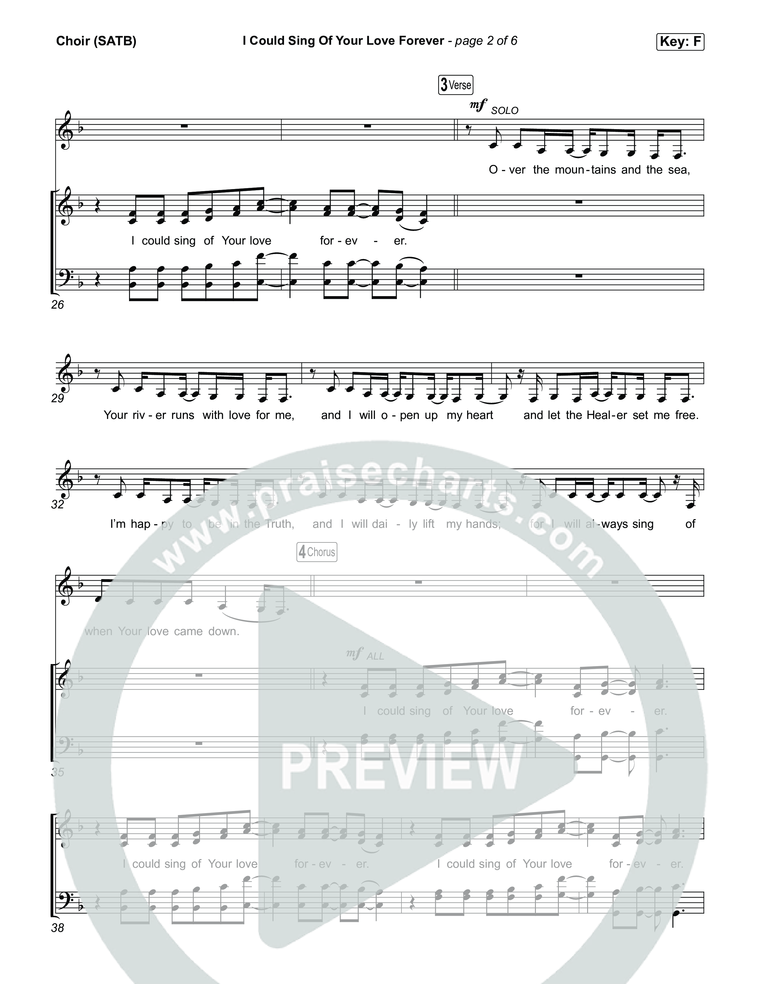 I Could Sing Of Your Love Forever Choir Sheet (SATB) (House Of Worship / Josh Baldwin / Martin Smith)