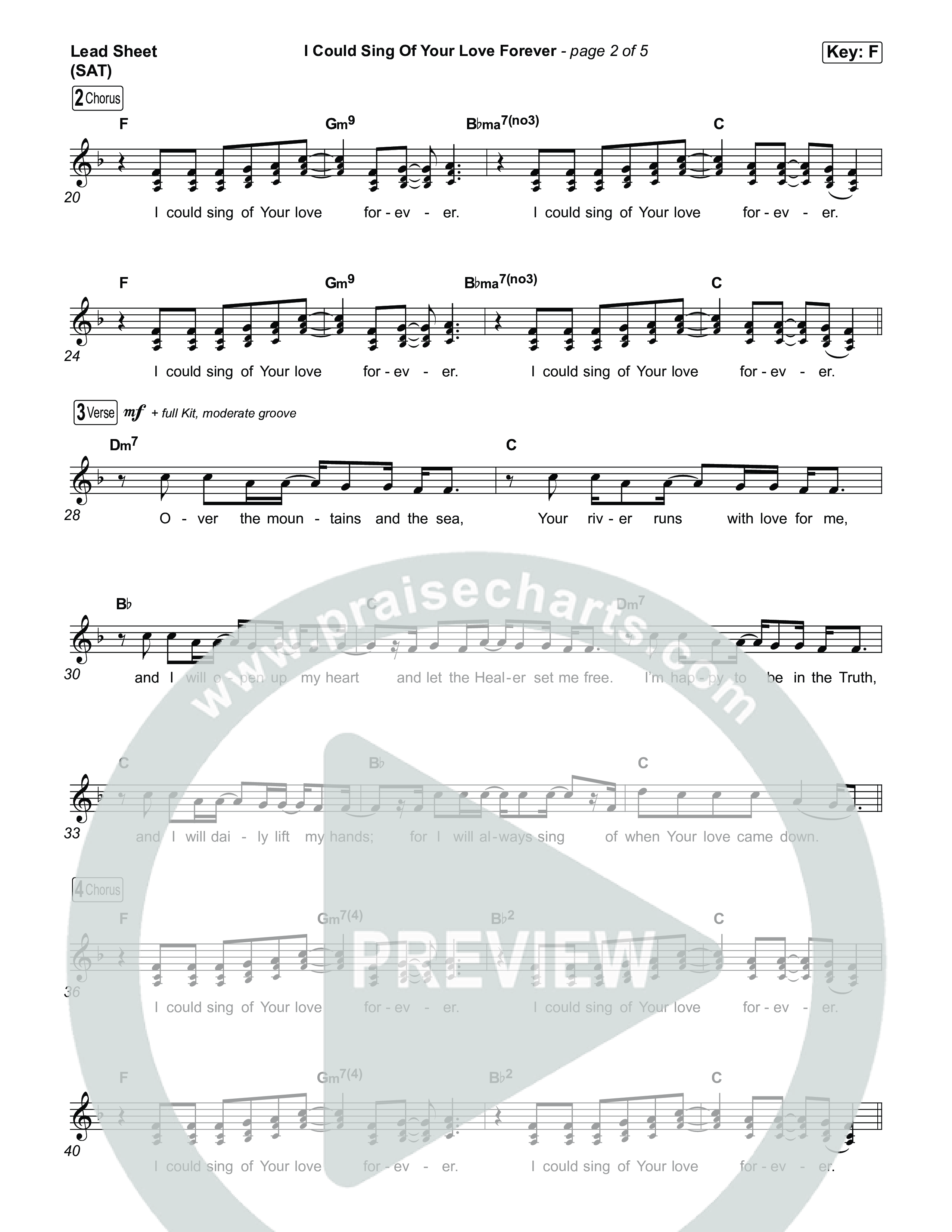 I Could Sing Of Your Love Forever Lead Sheet (SAT) (House Of Worship / Josh Baldwin / Martin Smith)