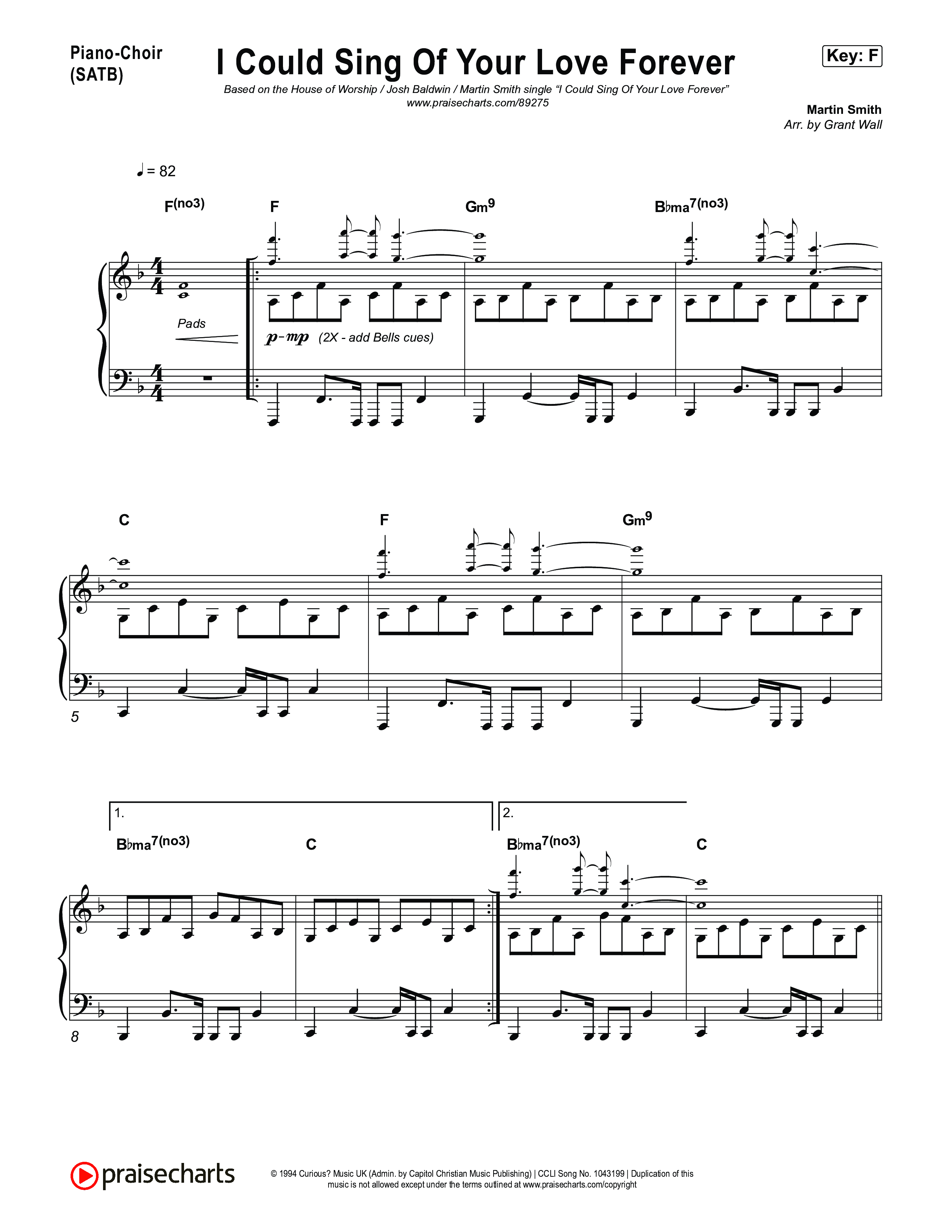 I Could Sing Of Your Love Forever Piano/Vocal Pack (House Of Worship / Josh Baldwin / Martin Smith)