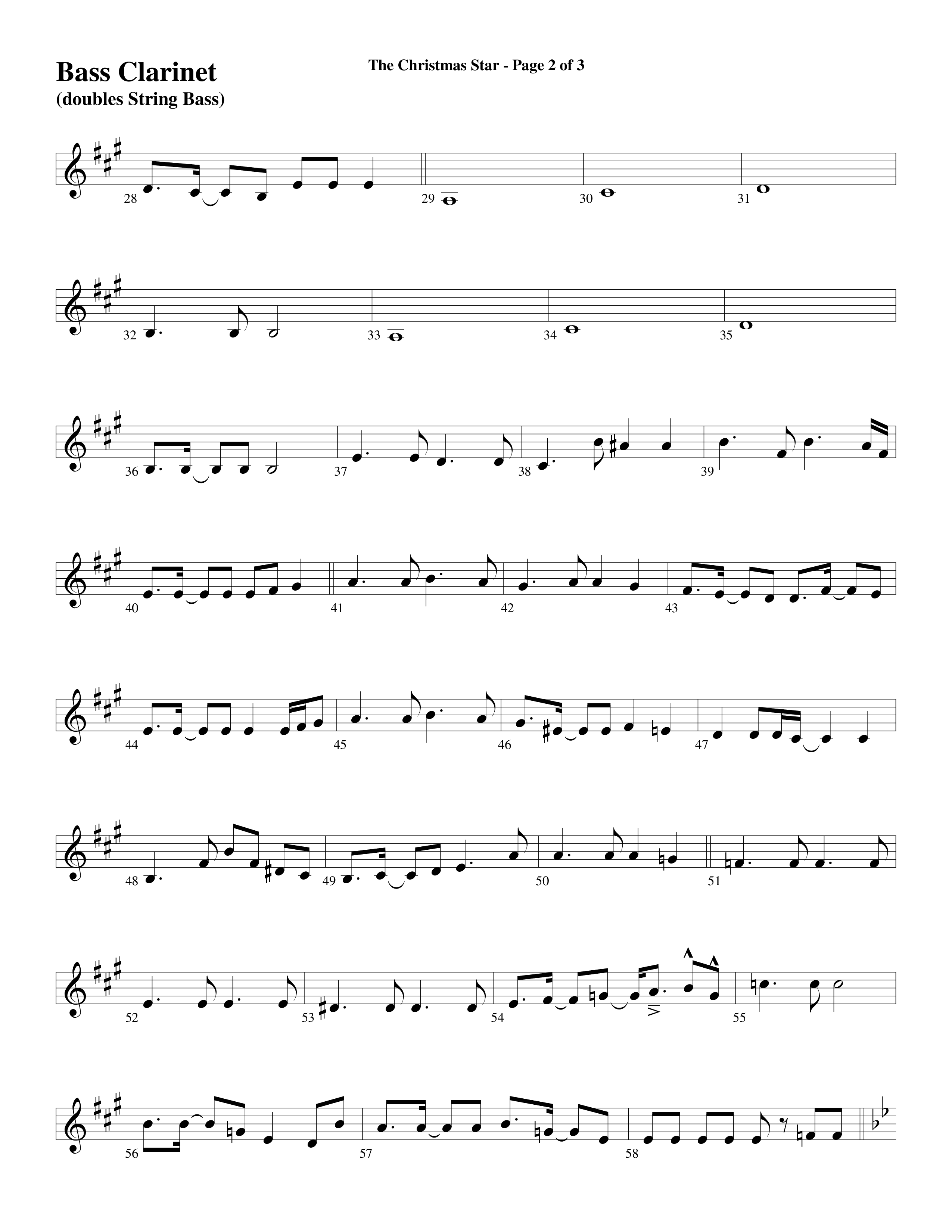 The Christmas Star (Choral Anthem SATB) Bass Clarinet (Word Music Choral / Arr. David Clydesdale)