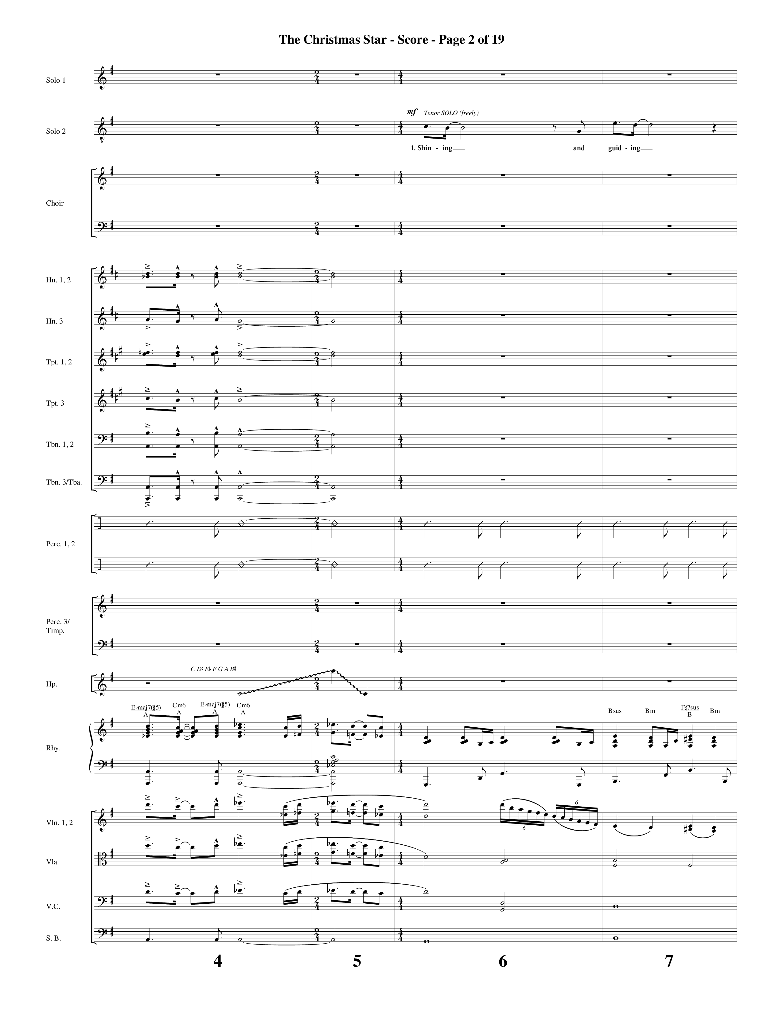The Christmas Star (Choral Anthem SATB) Orchestration (Word Music Choral / Arr. David Clydesdale)