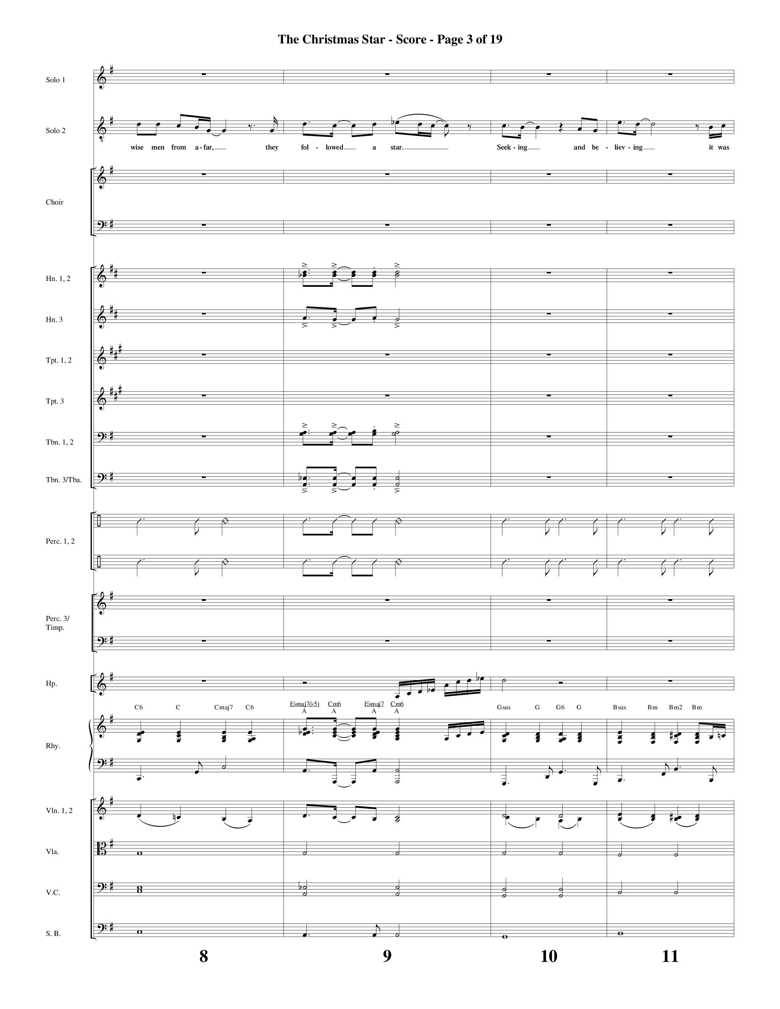 The Christmas Star (Choral Anthem SATB) Orchestration (Word Music Choral / Arr. David Clydesdale)