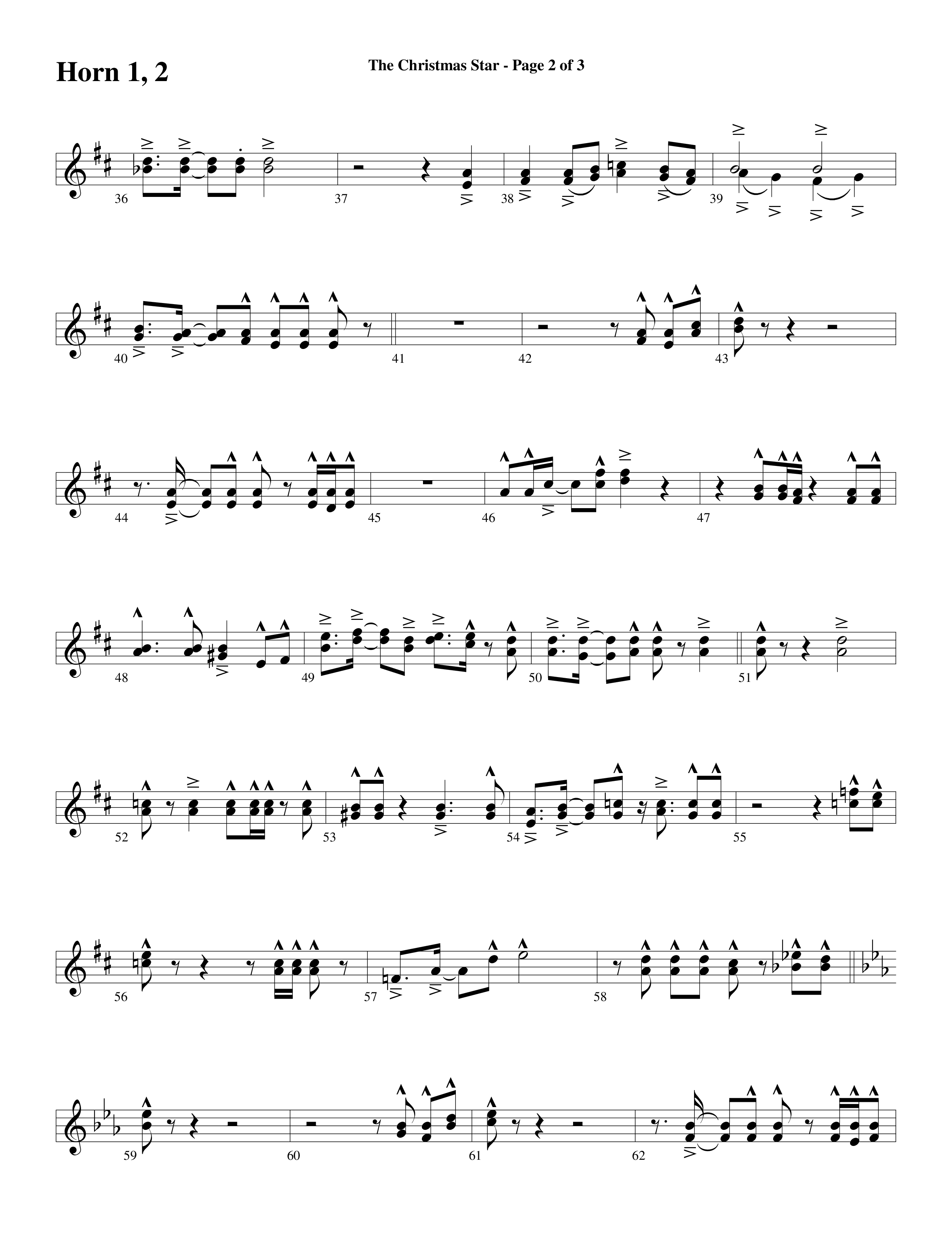 The Christmas Star (Choral Anthem SATB) French Horn 1/2 (Word Music Choral / Arr. David Clydesdale)