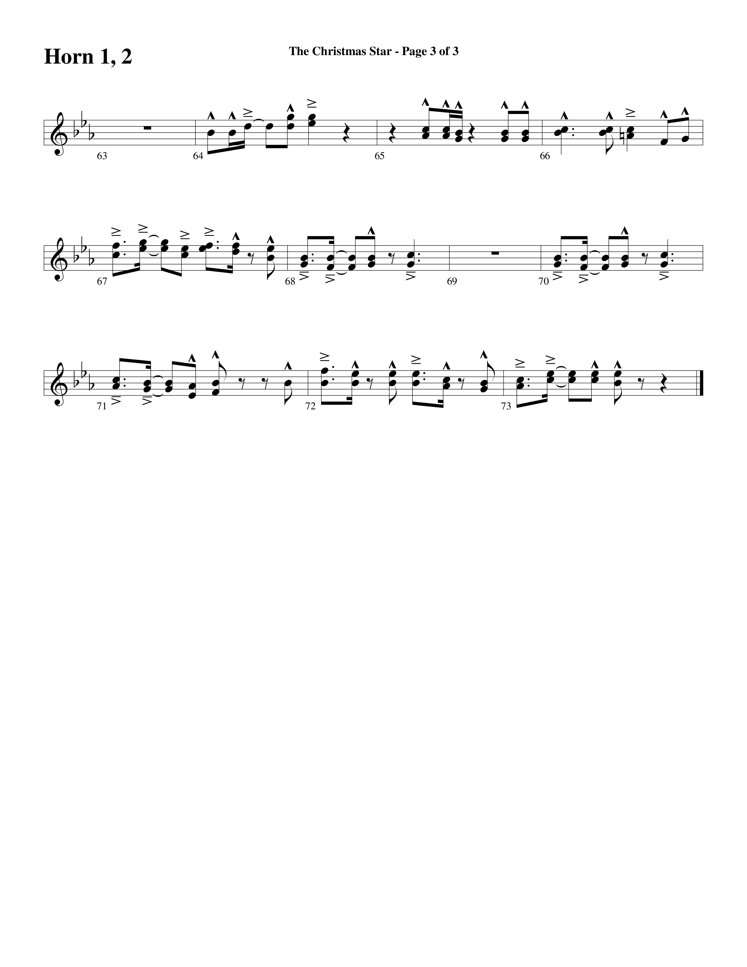 The Christmas Star (Choral Anthem SATB) French Horn 1/2 (Word Music Choral / Arr. David Clydesdale)