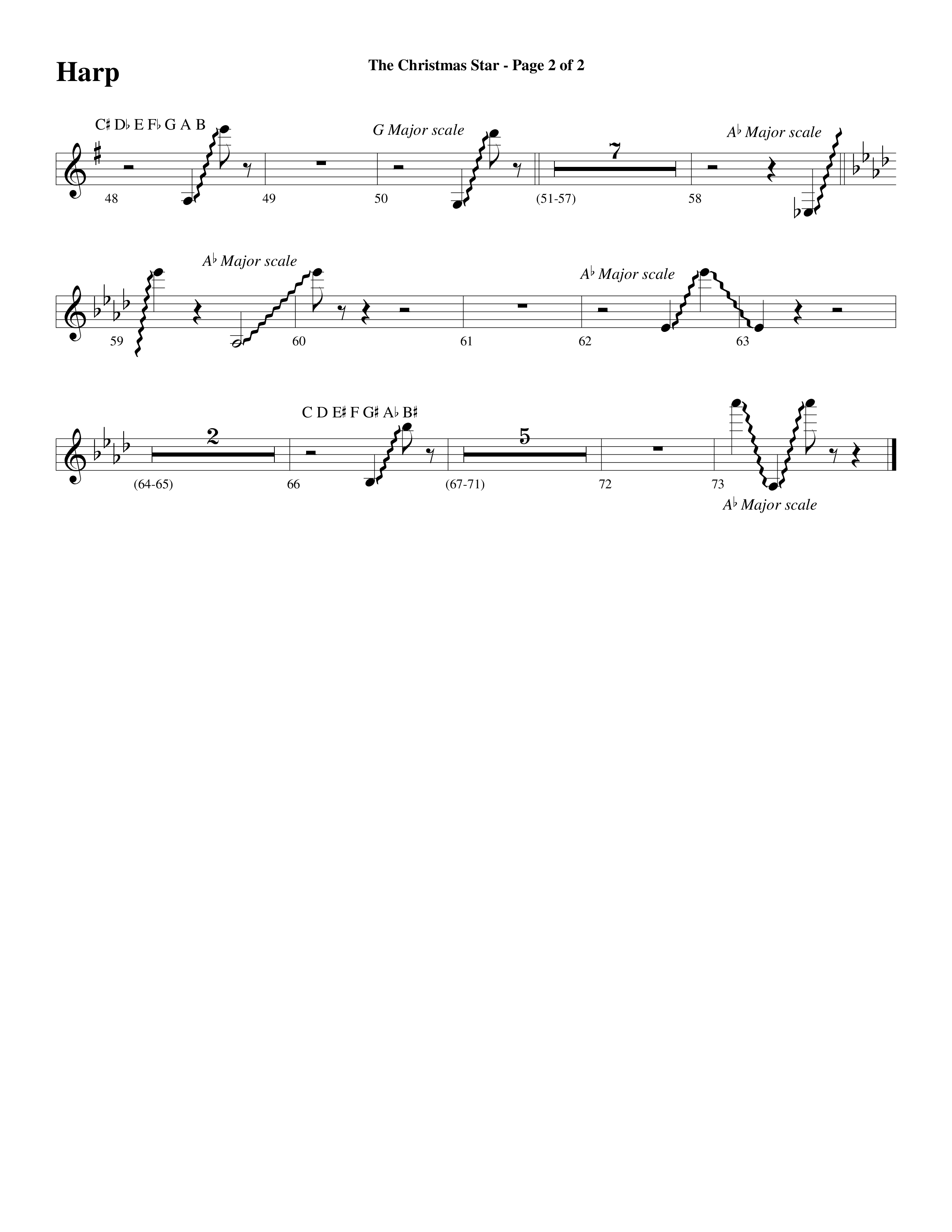 The Christmas Star (Choral Anthem SATB) Harp (Word Music Choral / Arr. David Clydesdale)