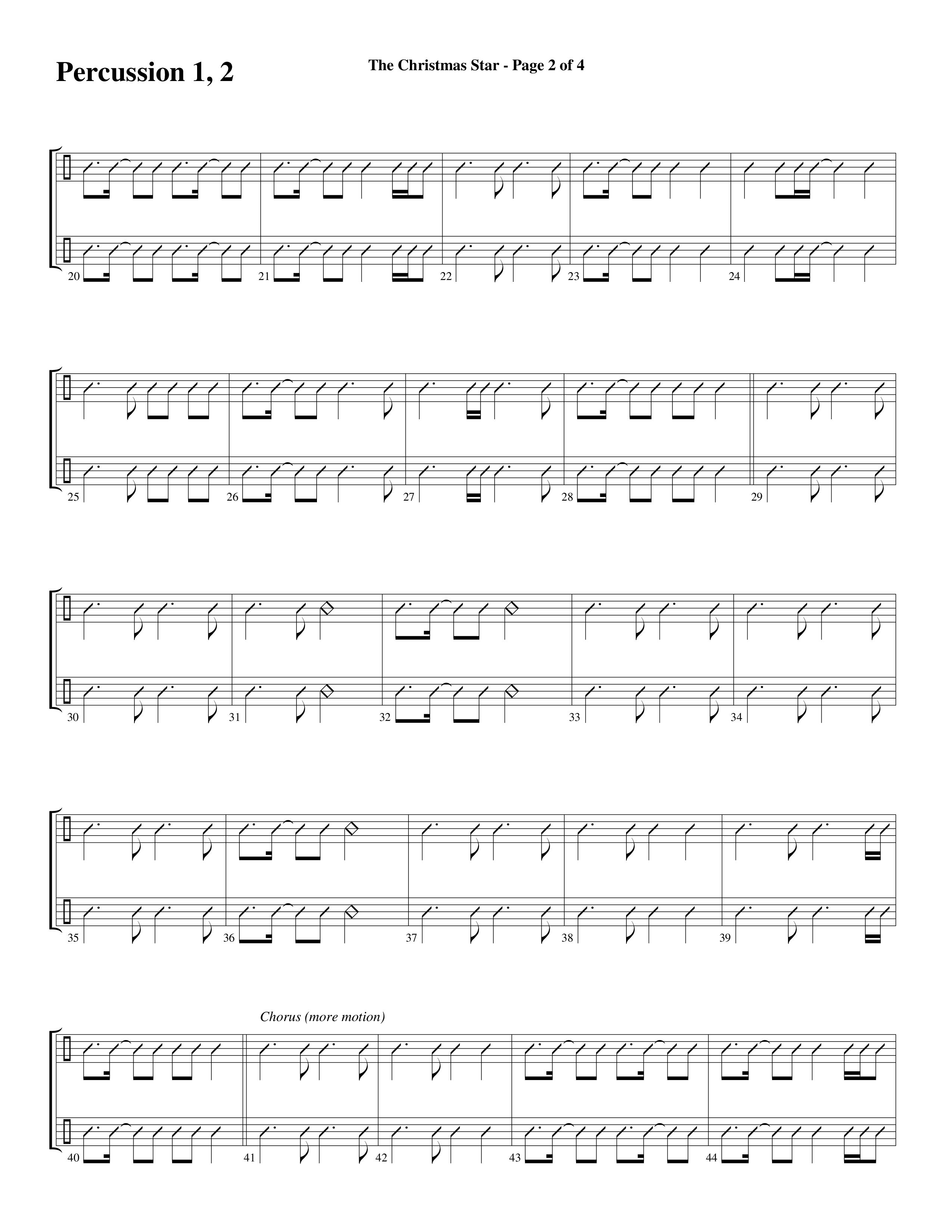 The Christmas Star (Choral Anthem SATB) Percussion (Word Music Choral / Arr. David Clydesdale)