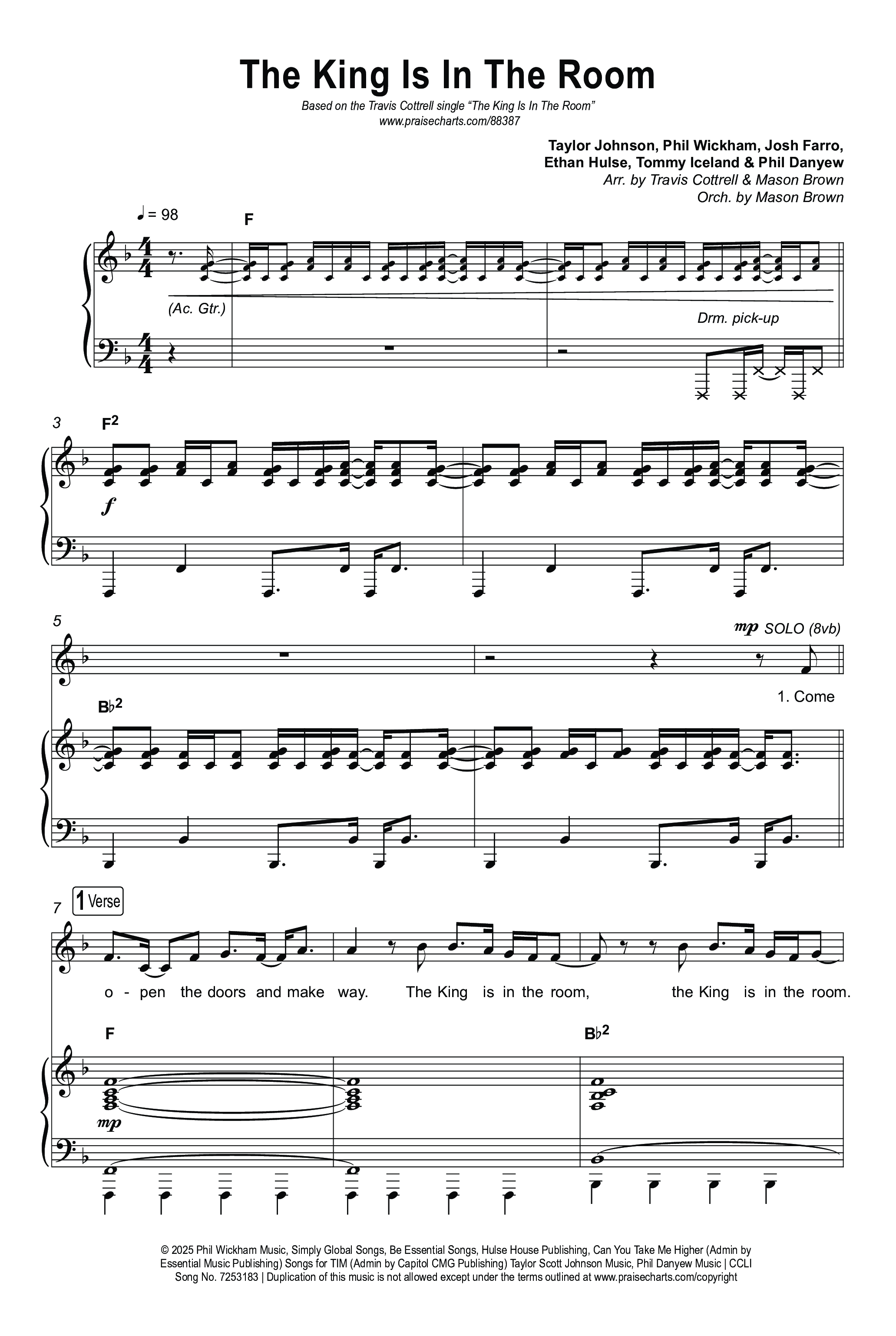 Tribute To The King (8 Song Choral Collection) Song 1 (Octavo SATB) (Travis Cottrell)