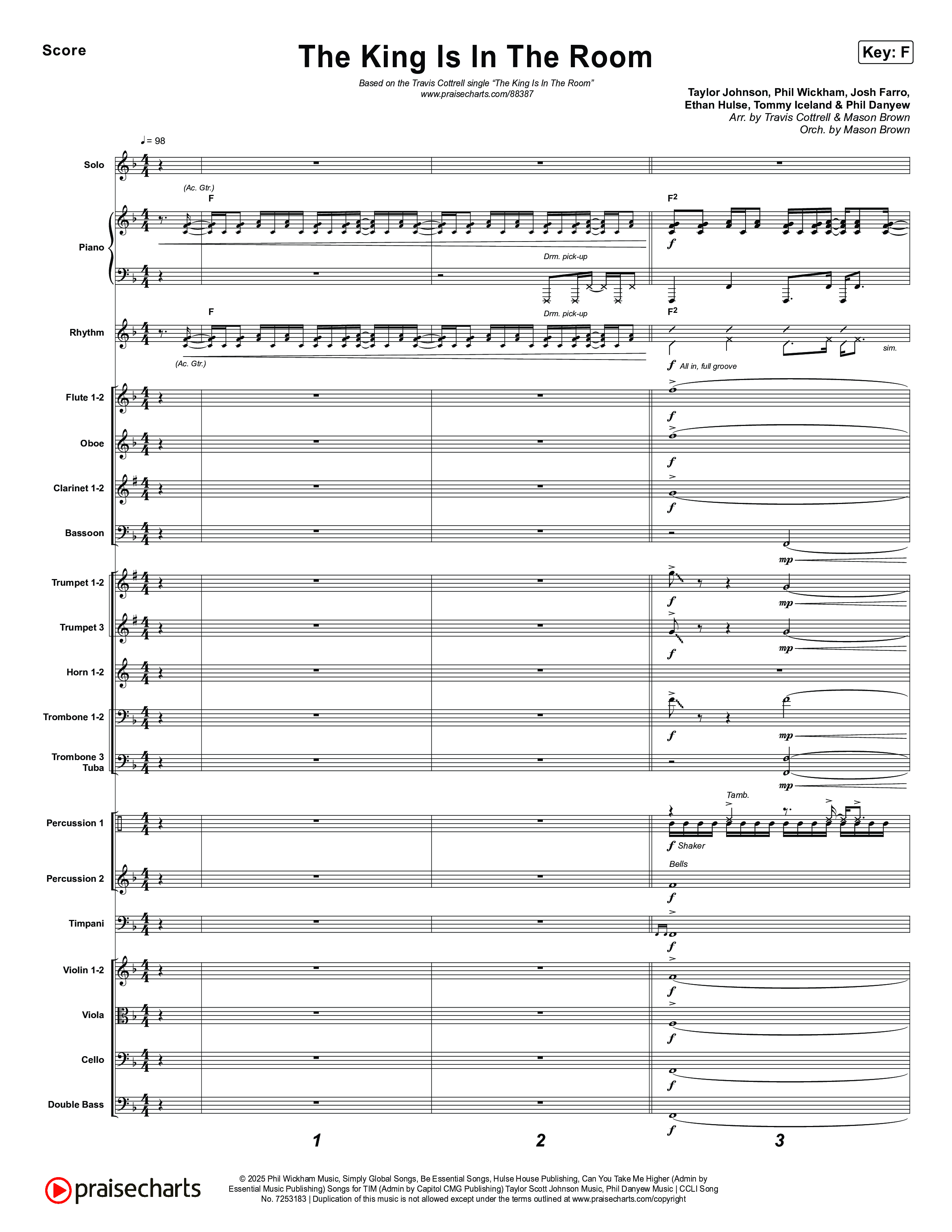 Tribute To The King (8 Song Choral Collection) Song 1 (Orchestration) (Travis Cottrell)