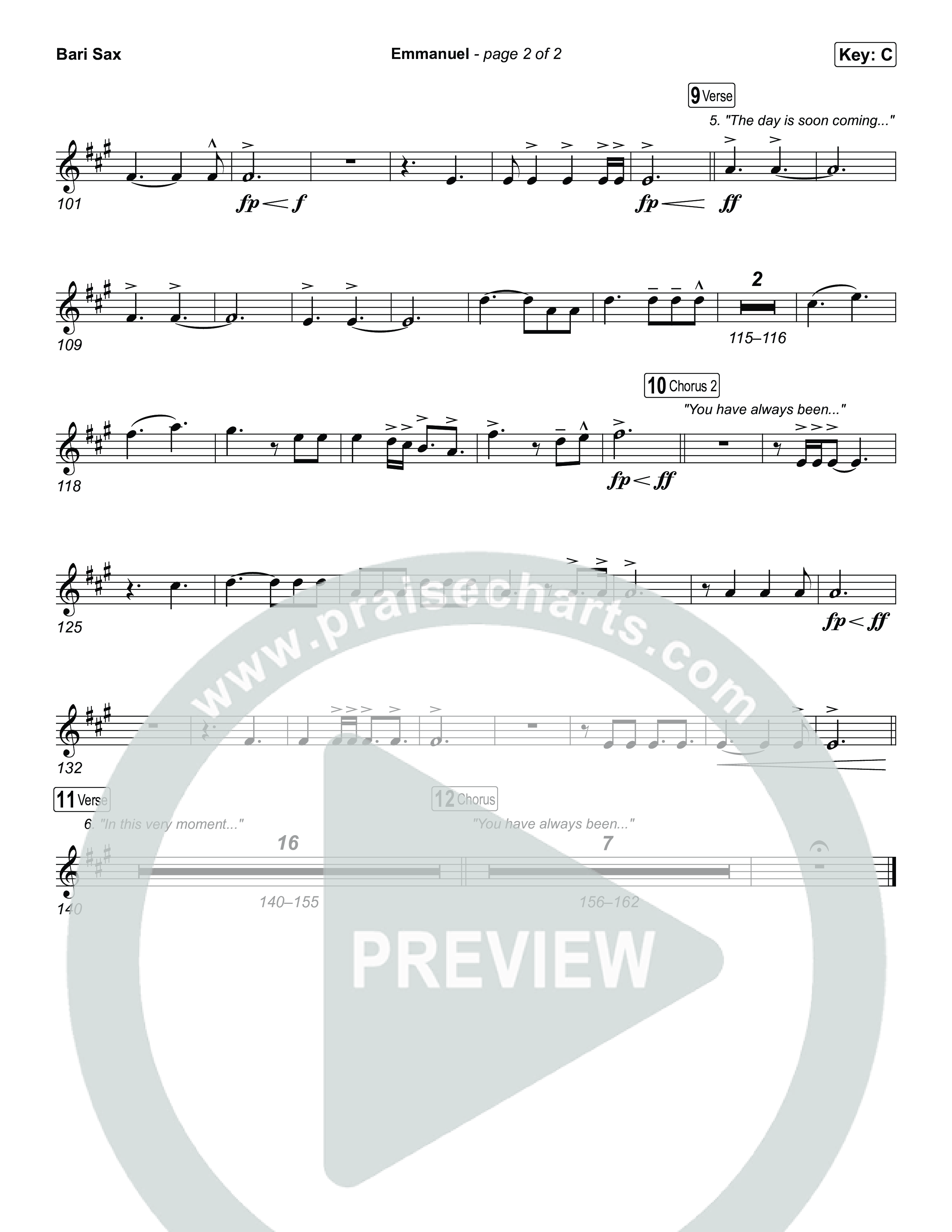 Emmanuel (Choral Anthem SATB) Bari Sax (Charity Gayle / Ryan Kennedy)