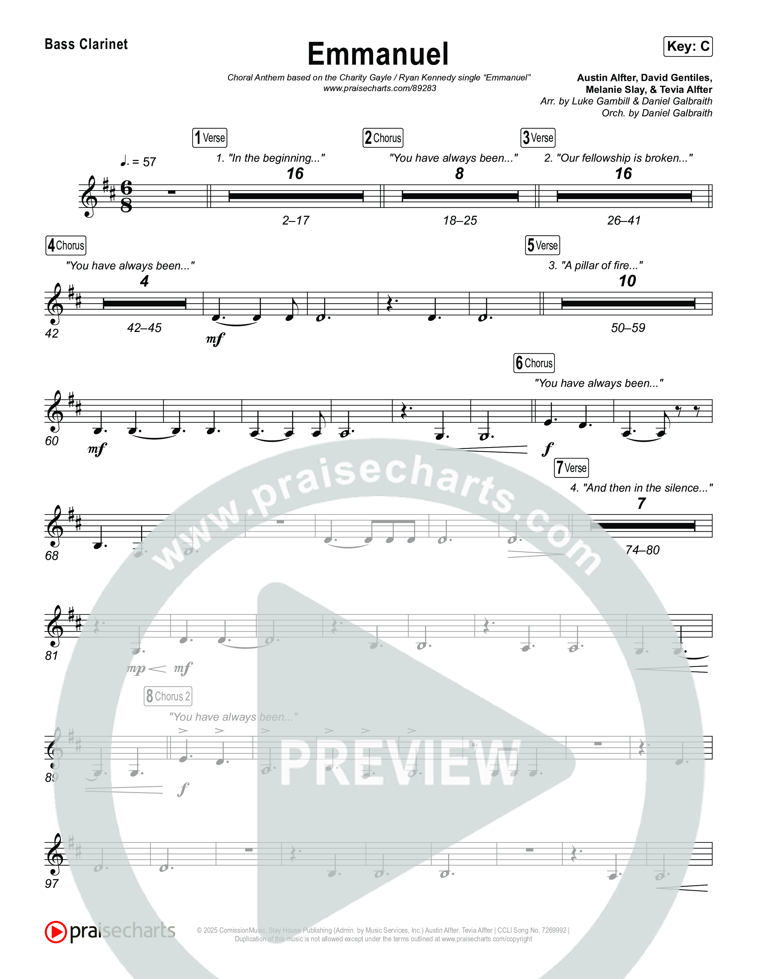 Emmanuel (Choral Anthem SATB) Clarinet 1,2 (Charity Gayle / Ryan Kennedy)