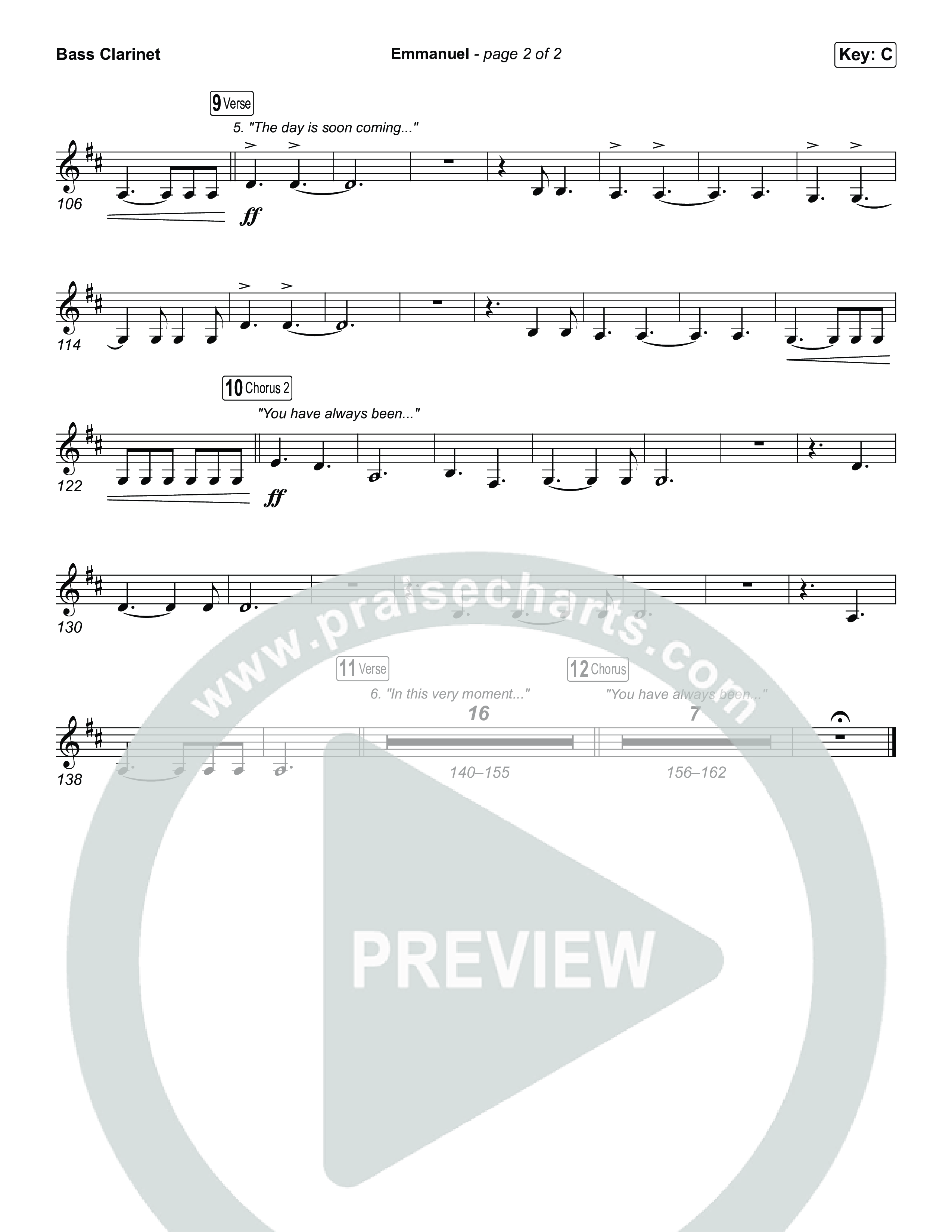 Emmanuel (Choral Anthem SATB) Bass Clarinet (Charity Gayle / Ryan Kennedy)