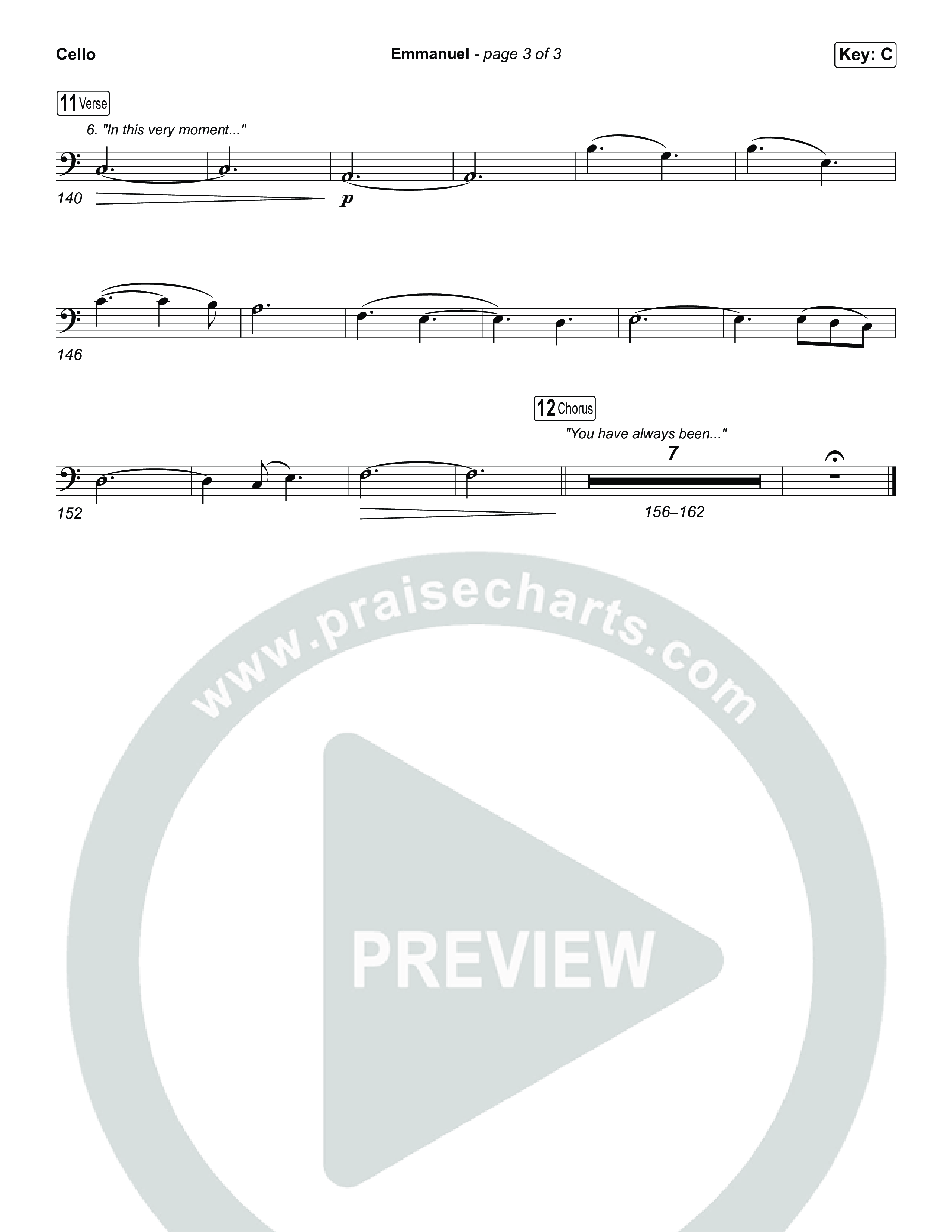 Emmanuel (Choral Anthem SATB) Cello (Charity Gayle / Ryan Kennedy)